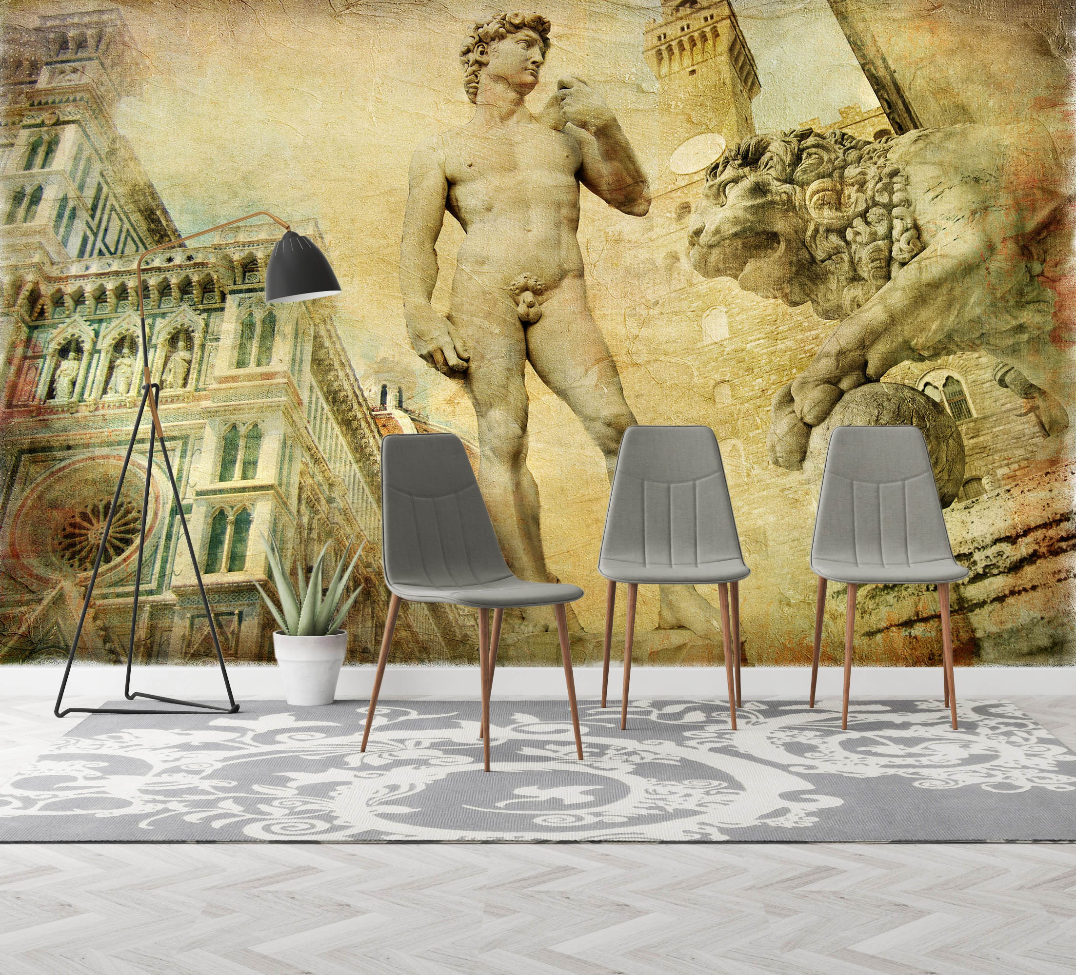 3D Man Statue 1108 Wall Murals