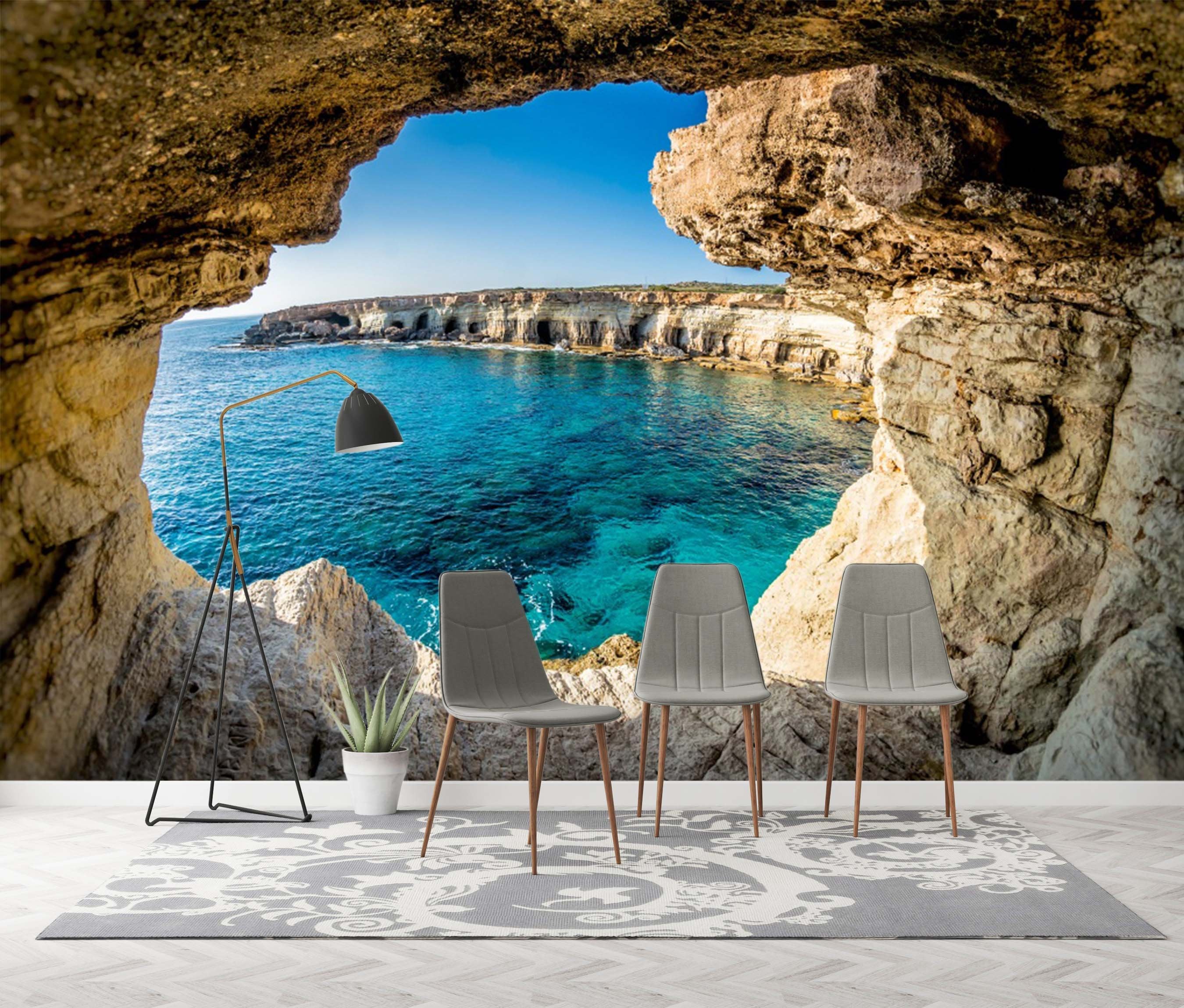 3D Rock Sea 728 Wallpaper AJ Wallpaper