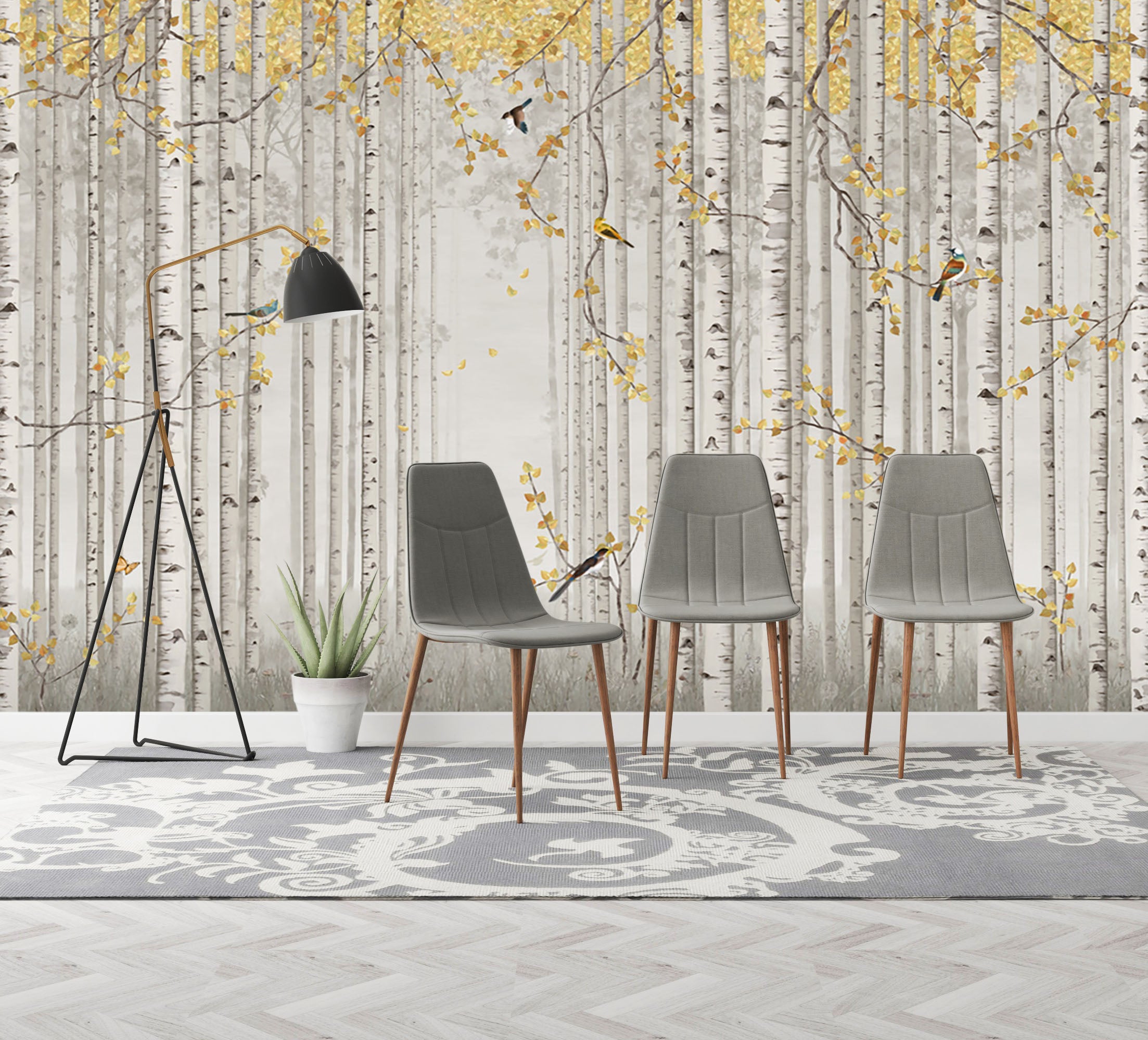 3D Forest Leaves 1545 Wall Murals