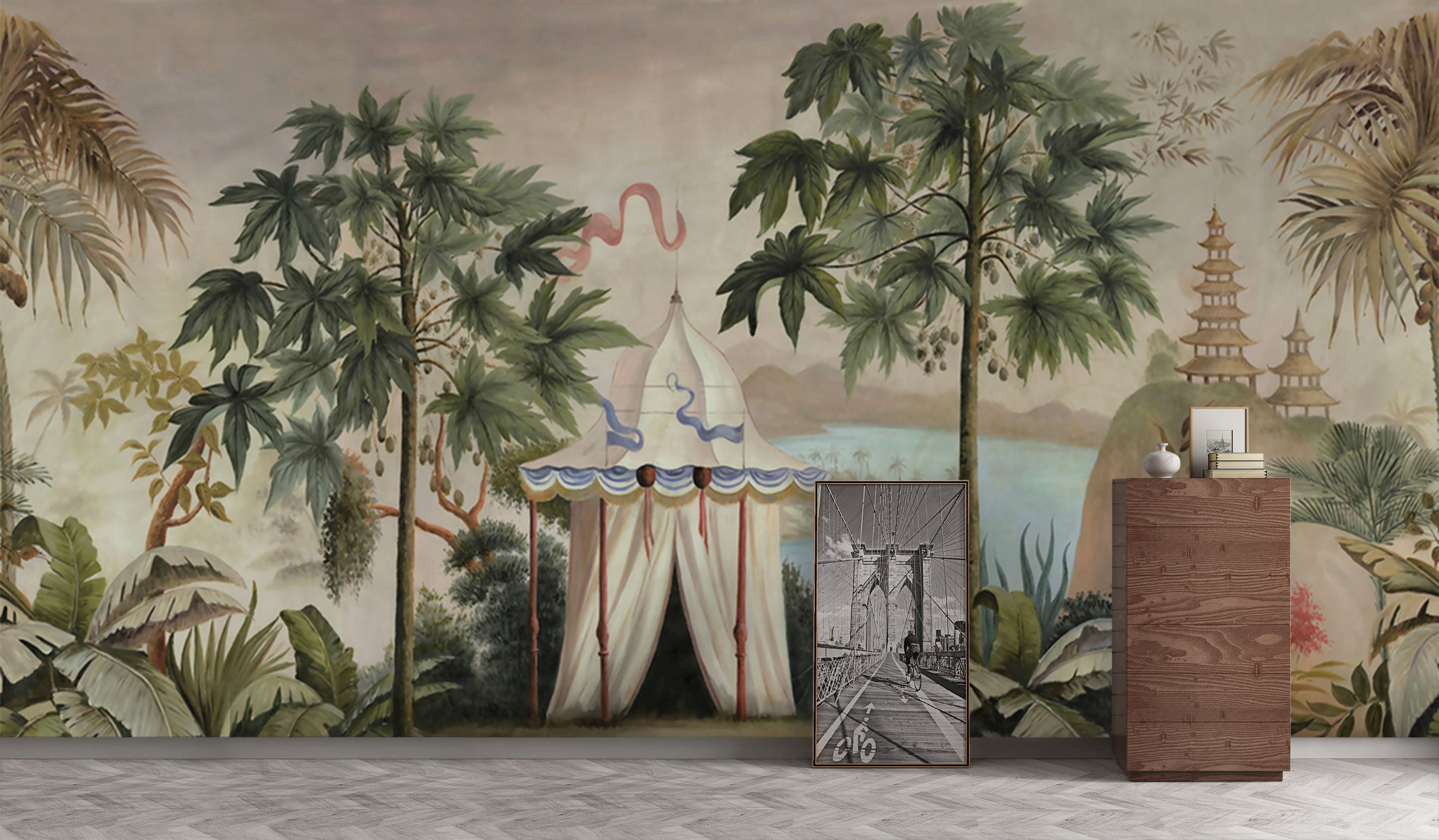 3D Tent Lake 1565 Wall Murals