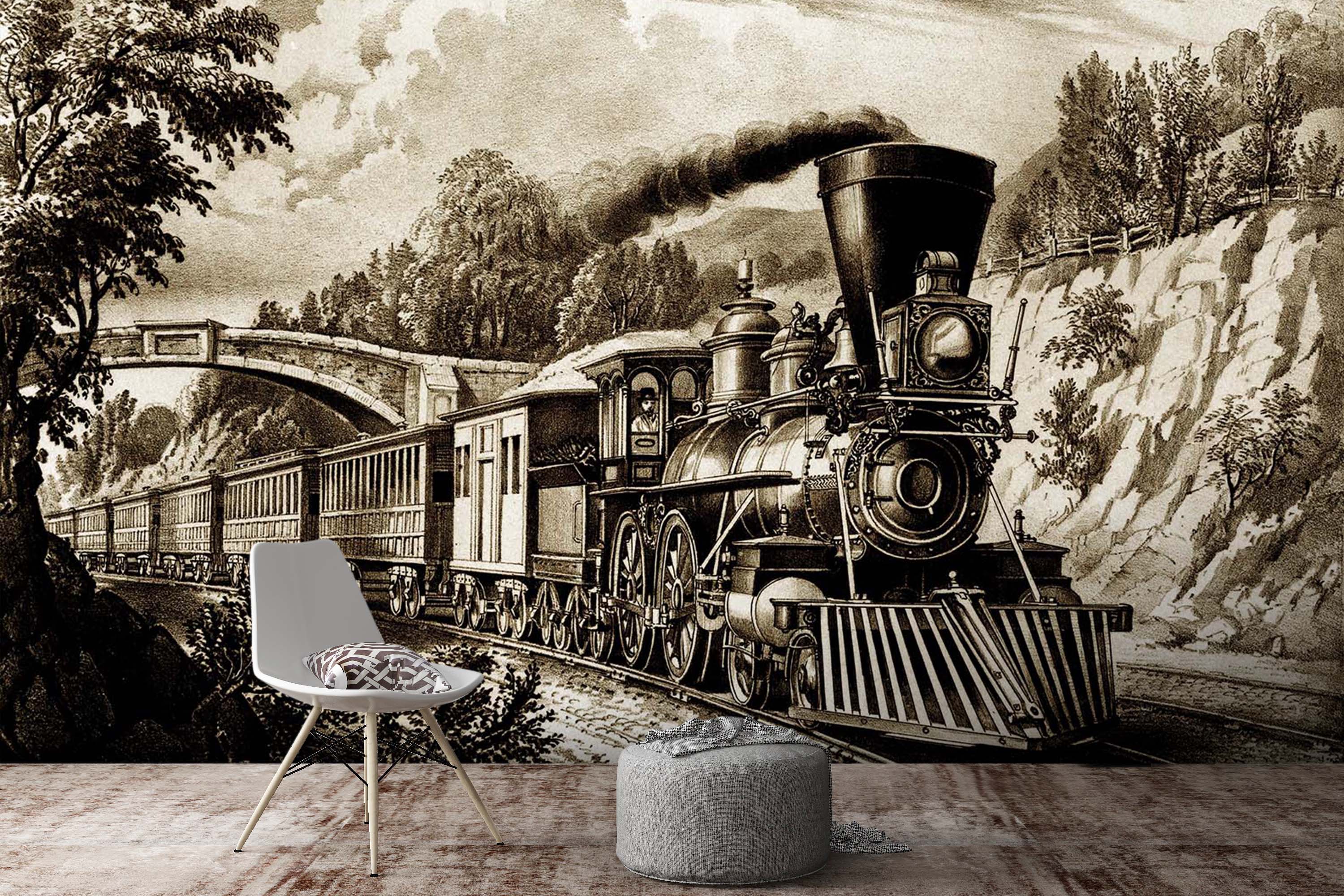 3D Photo Train 025 Vehicle Wall Murals