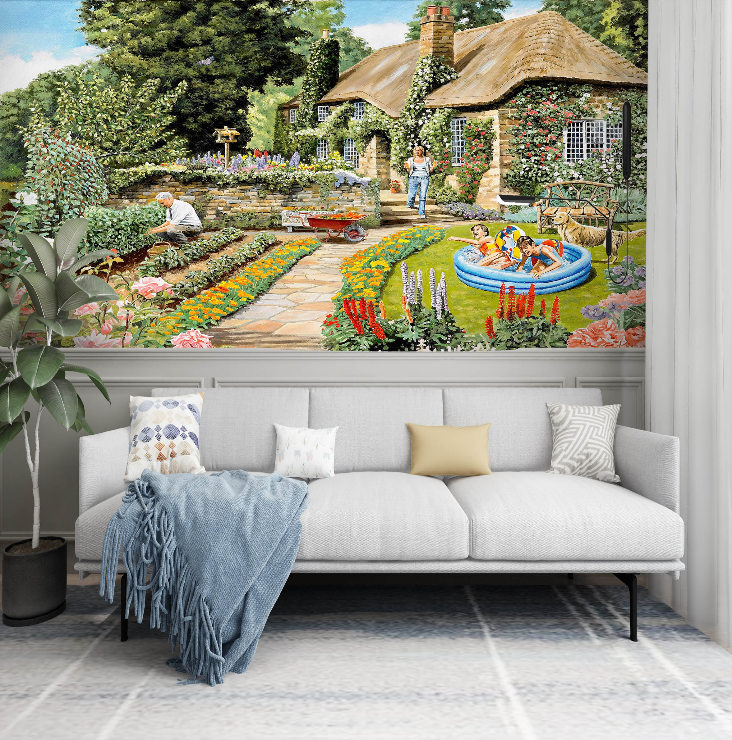 3D Summer Garden 1053 Trevor Mitchell Wall Mural Wall Murals