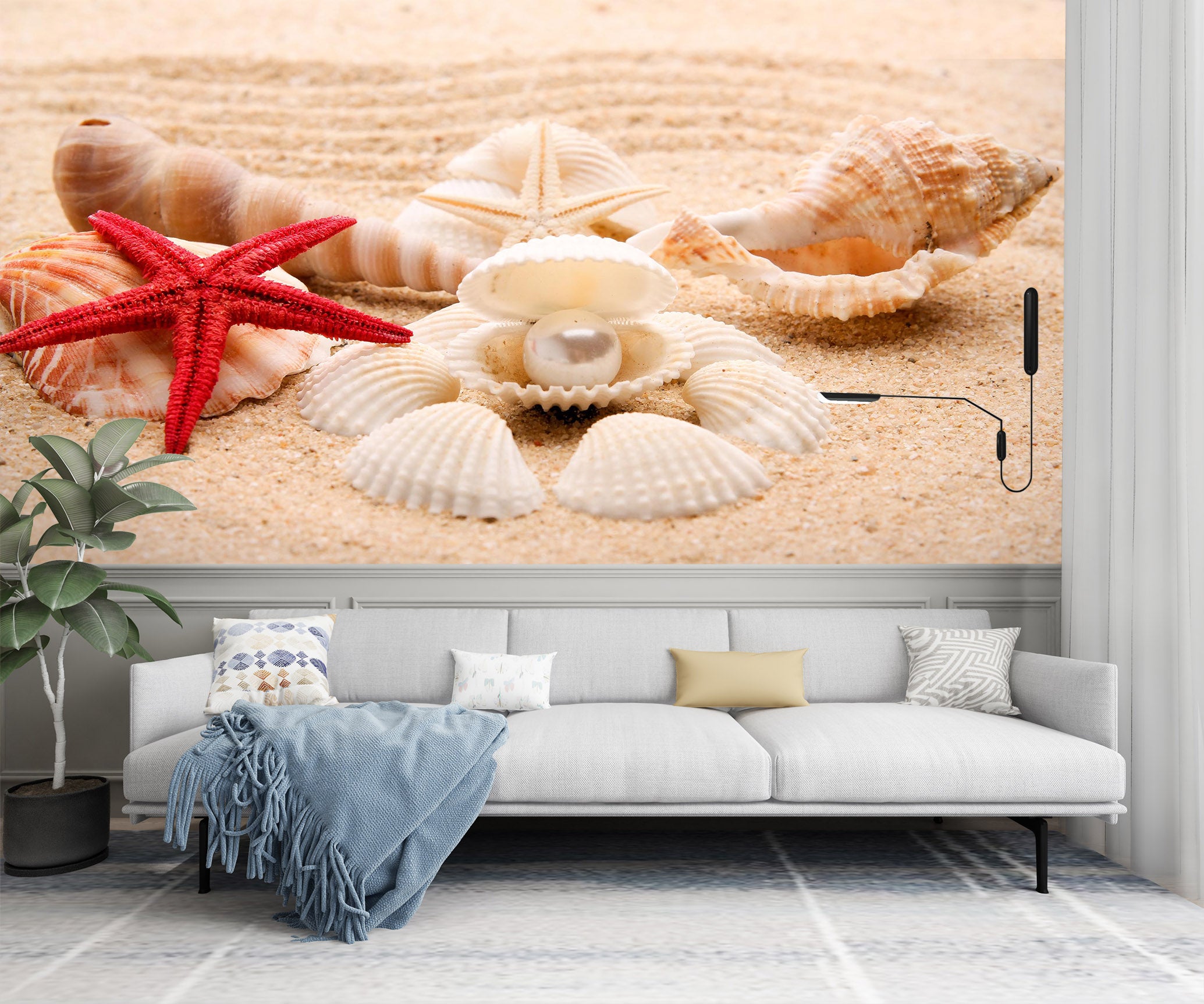 3D Beach Shells 2017 Wall Murals