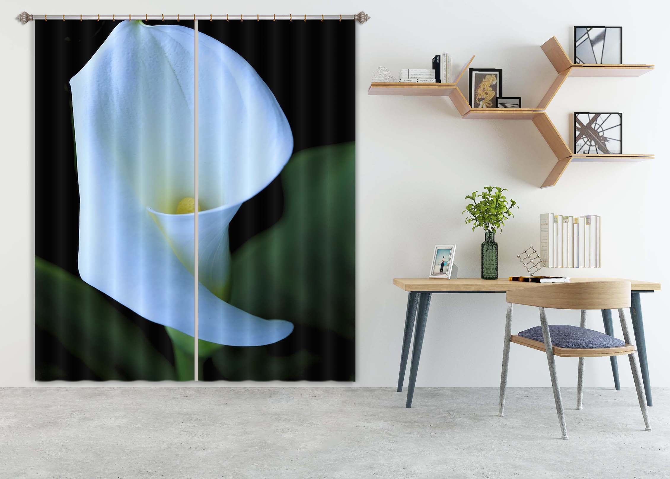 3D Calla Flower 069 Kathy Barefield Curtain Curtains Drapes
