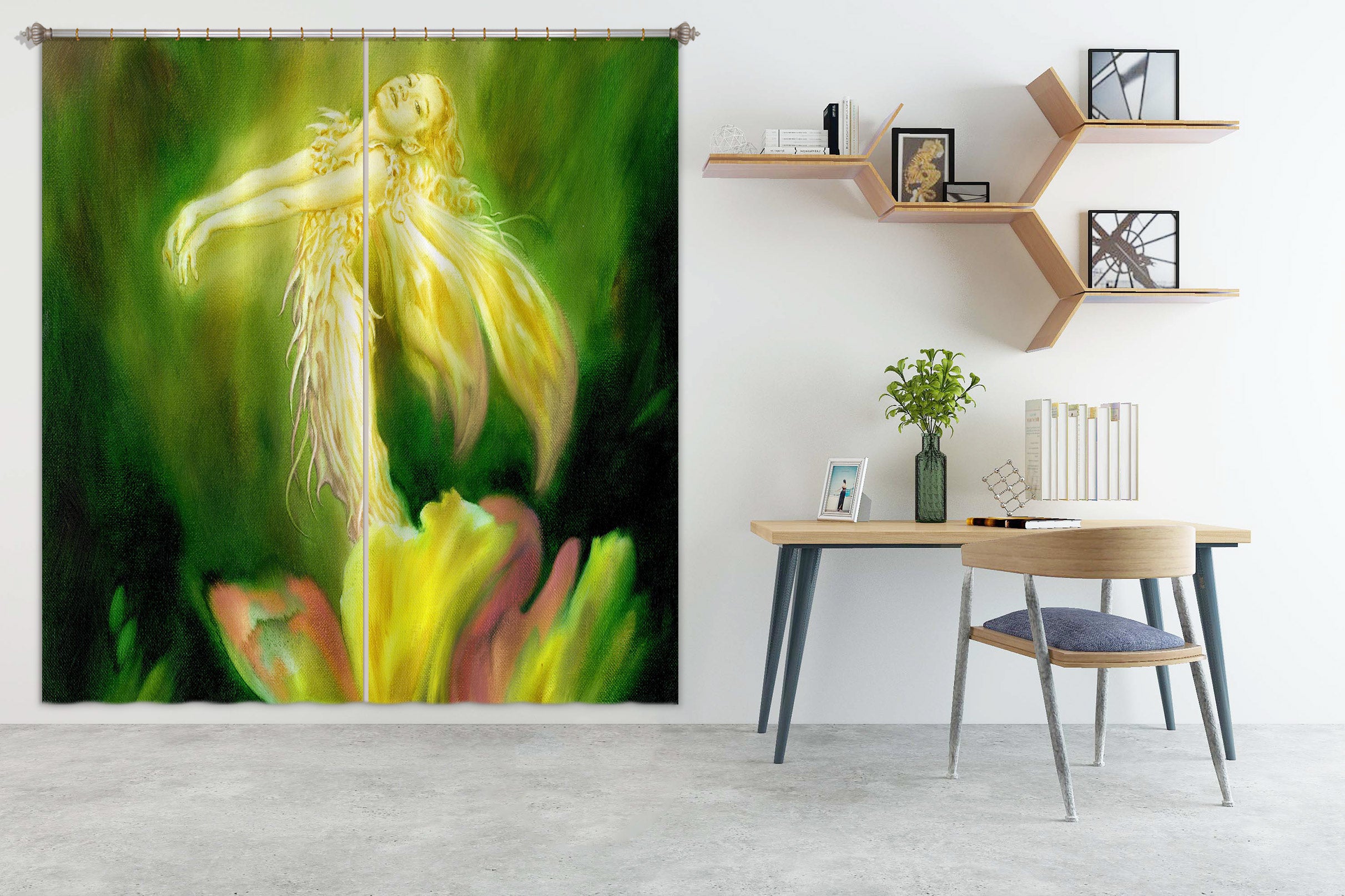 3D Flowers Elf 8005 Ciruelo Curtain Curtains Drapes