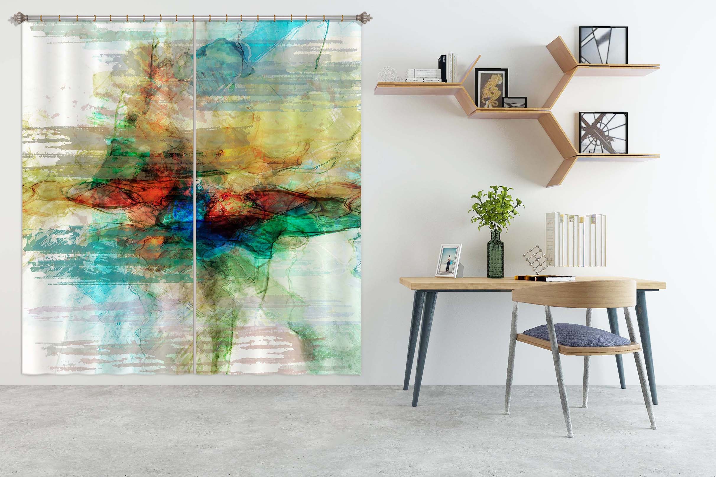 3D Color Collision 235 Michael Tienhaara Curtain Curtains Drapes