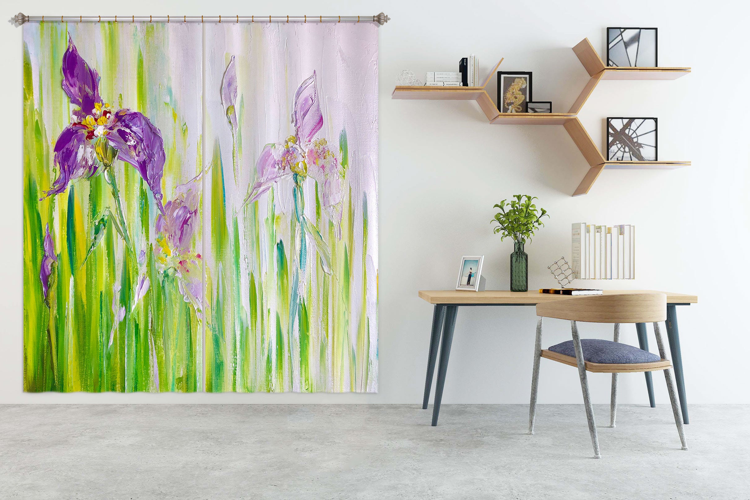 3D Purple Flower 349 Skromova Marina Curtain Curtains Drapes