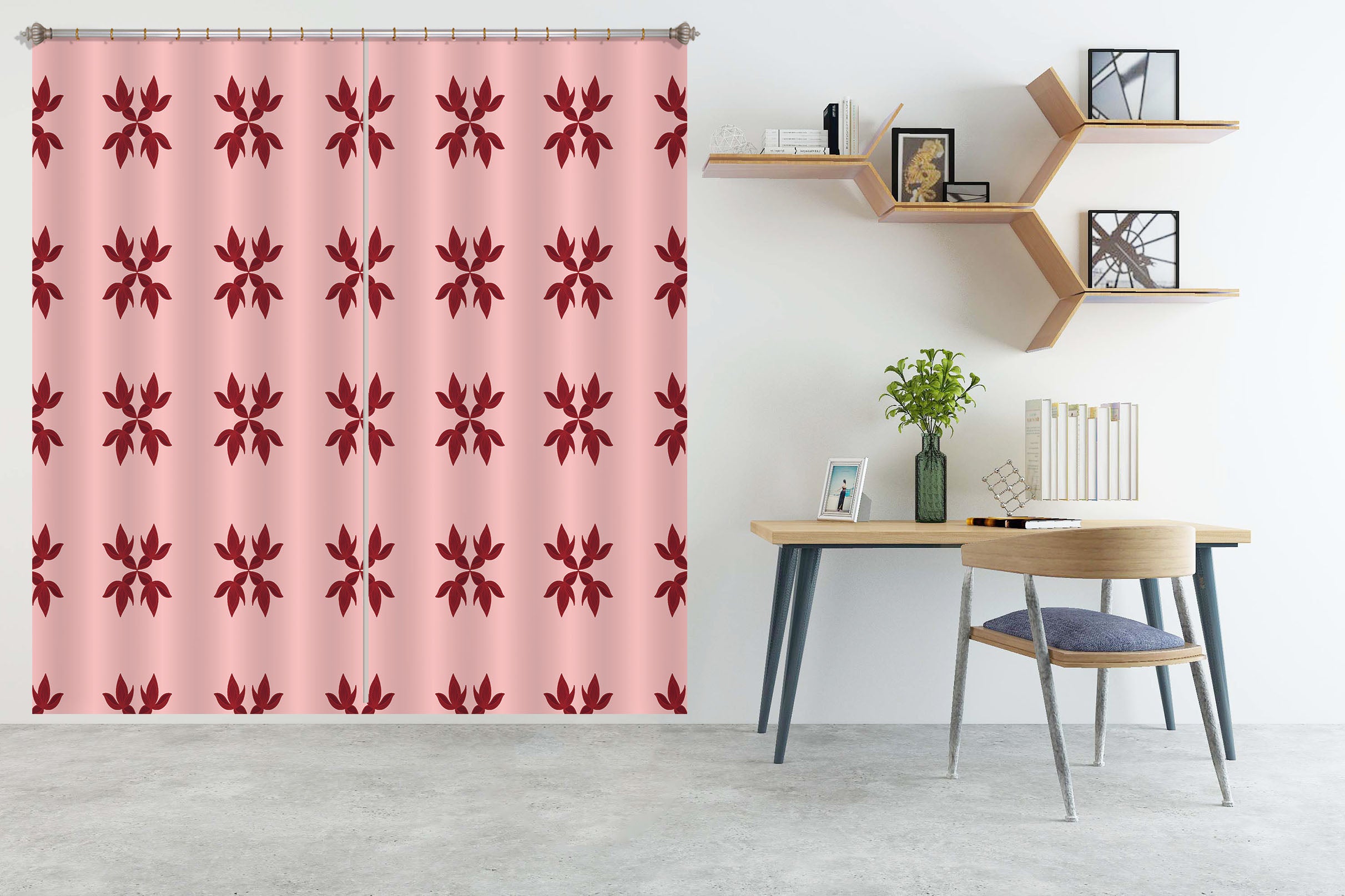 3D Red Pattern 11167 Kashmira Jayaprakash Curtain Curtains Drapes