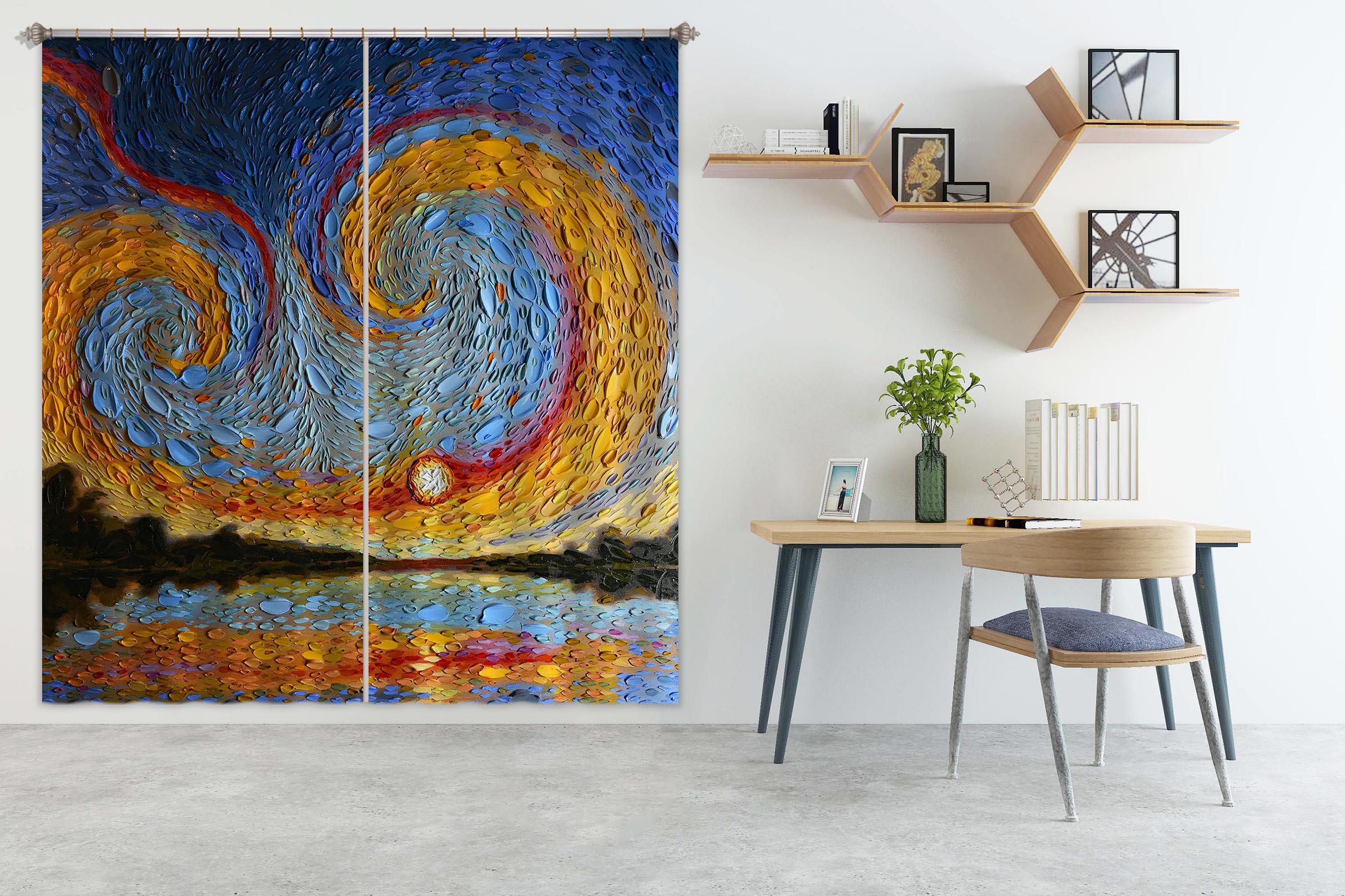 3D Colorful Shells 056 Dena Tollefson Curtain Curtains Drapes