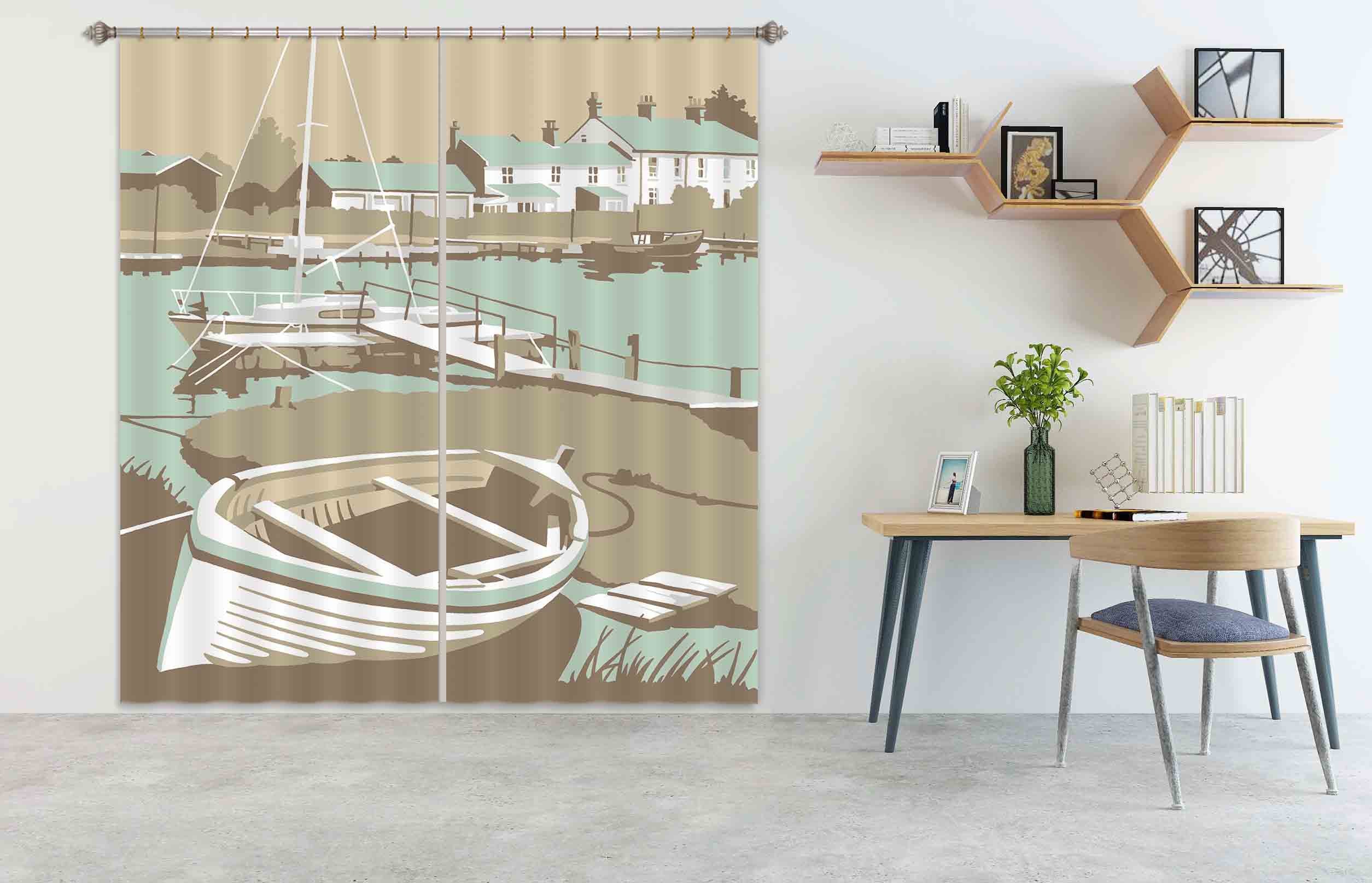 3D Southwold Harbour 151 Steve Read Curtain Curtains Drapes