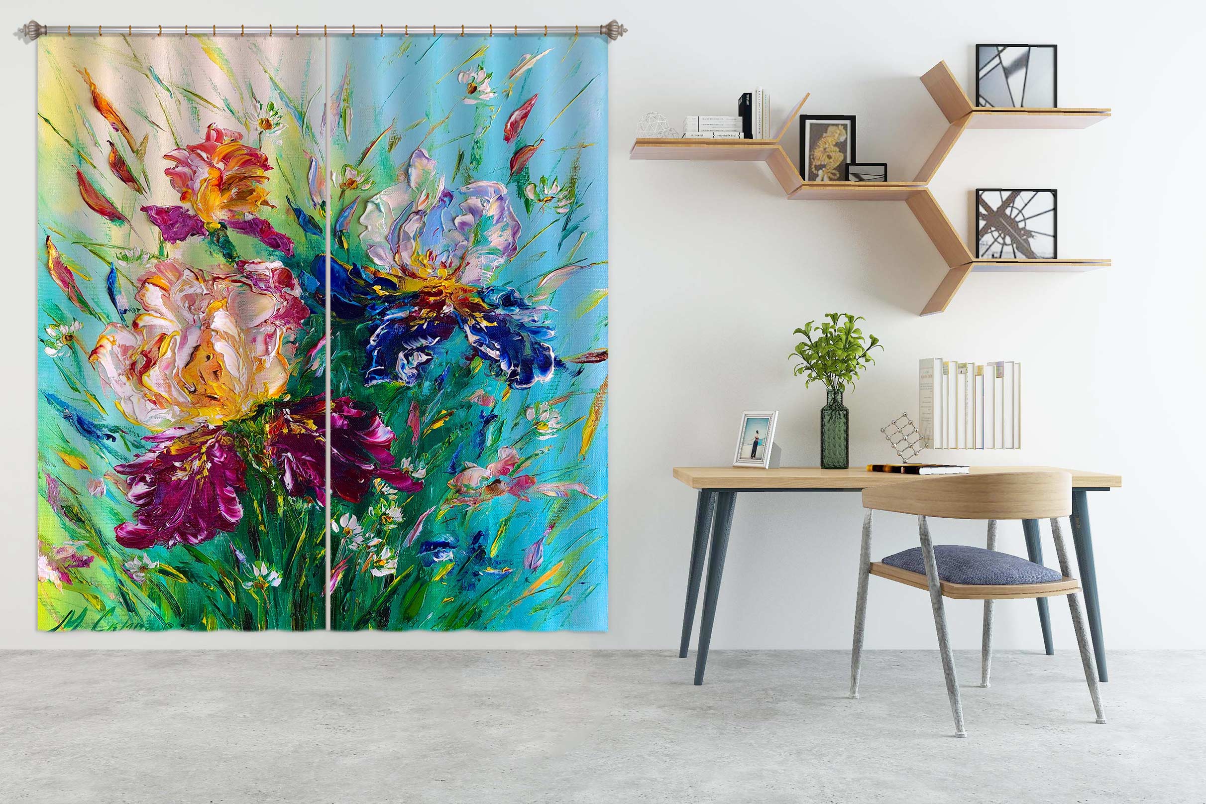 3D Painted Flowers 372 Skromova Marina Curtain Curtains Drapes