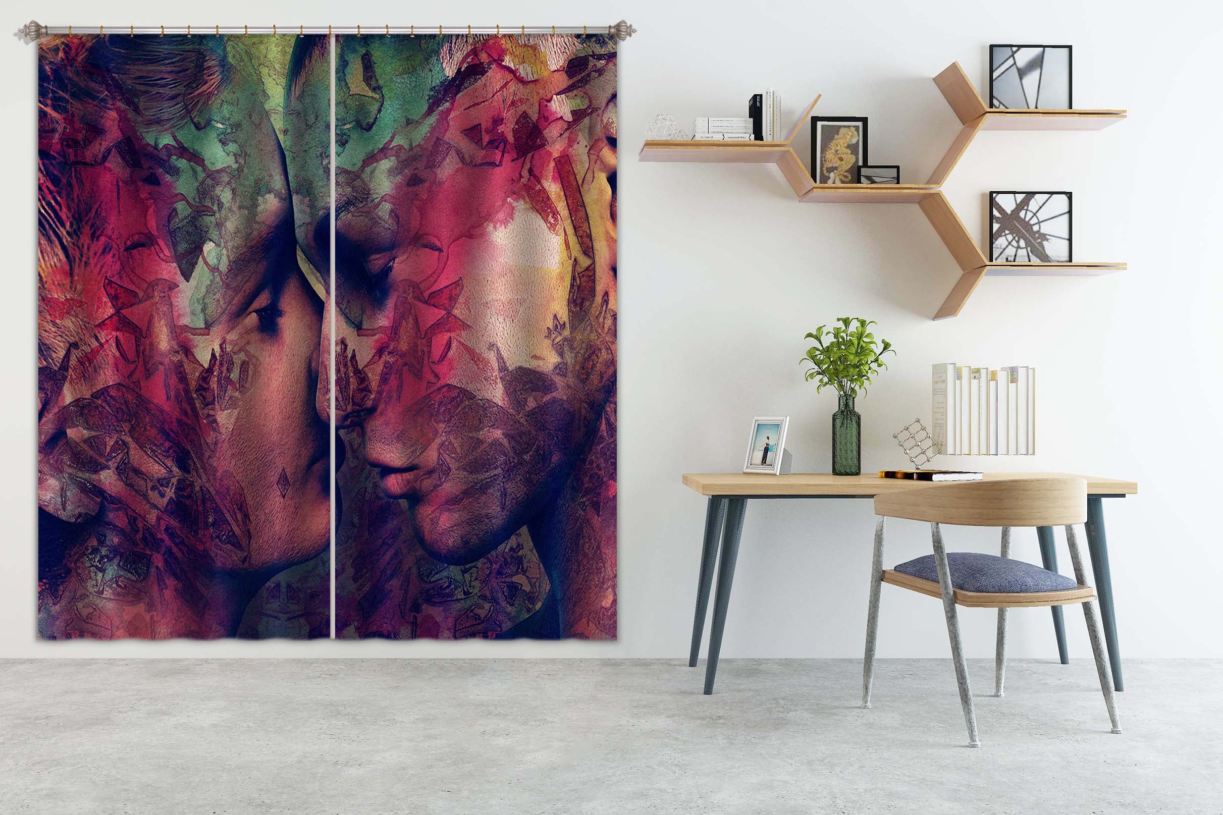 3D Graffiti Love 044 Marco Cavazzana Curtain Curtains Drapes