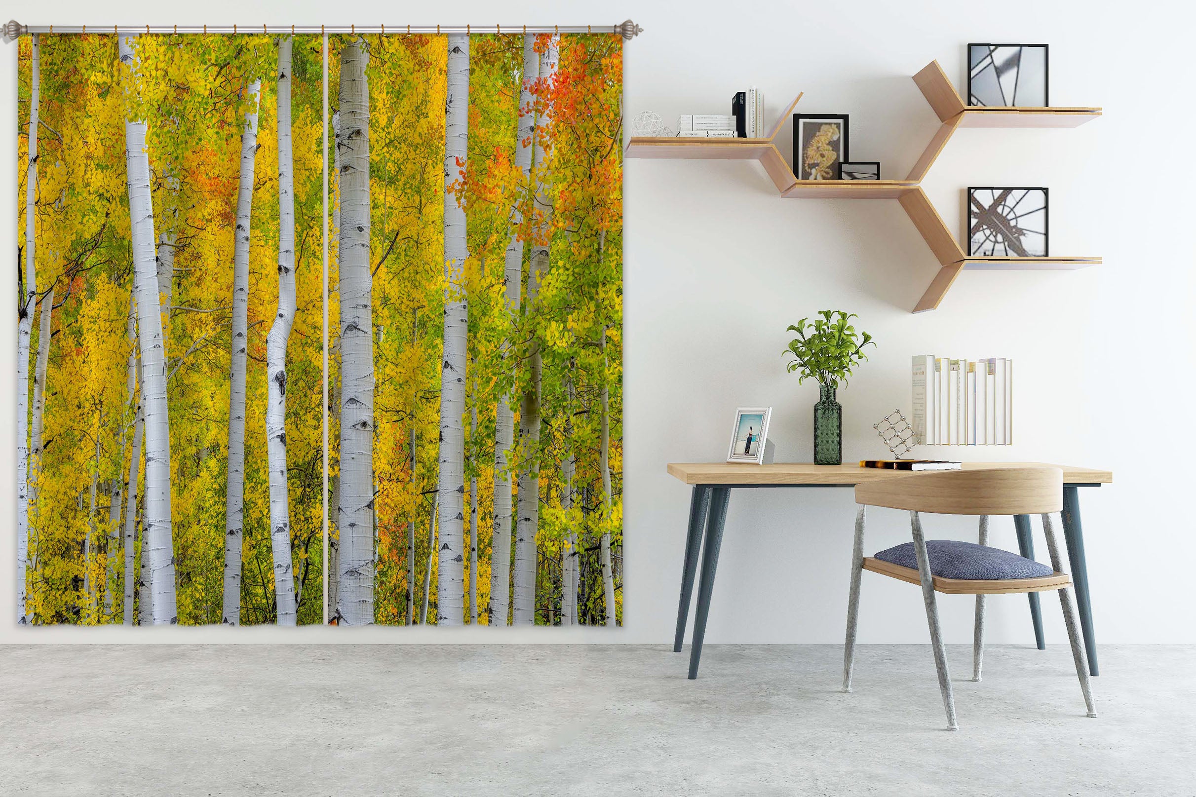 3D Autumn Forest 169 Marco Carmassi Curtain Curtains Drapes