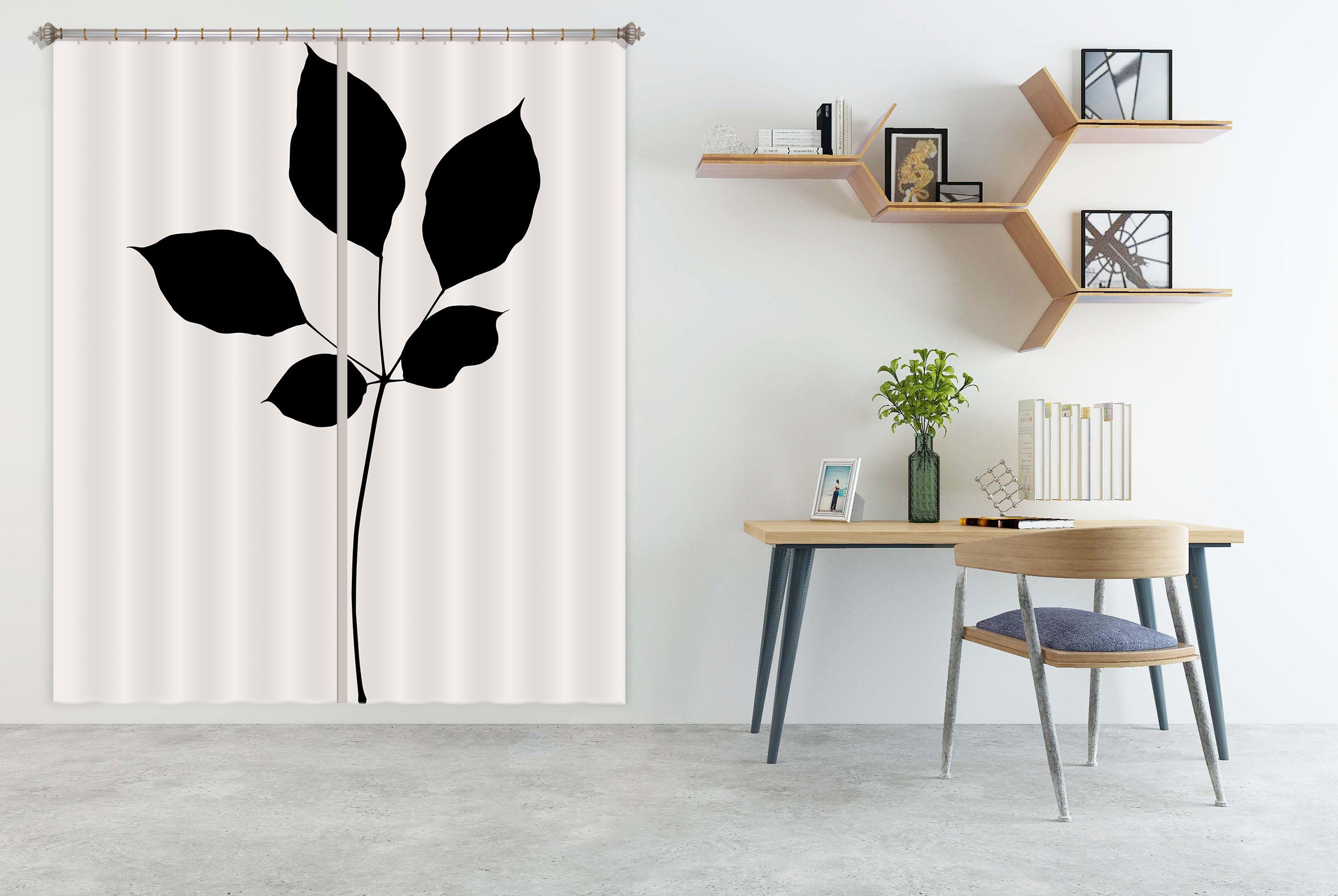 3D Swaying Leaves 1080 Boris Draschoff Curtain Curtains Drapes