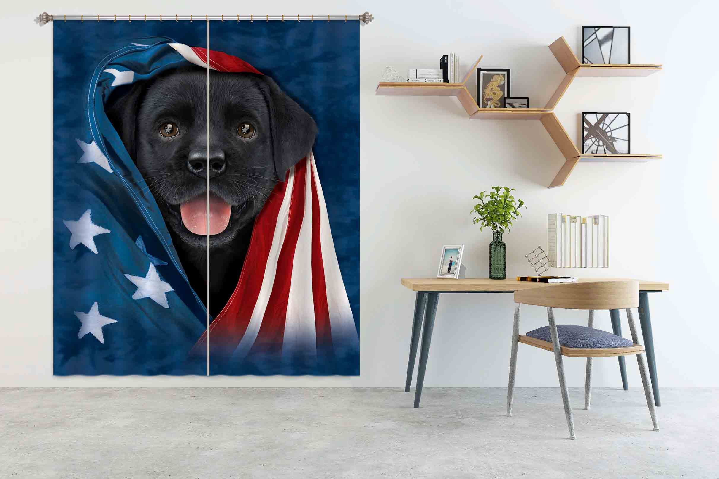 3D Cute Dog 002 Vincent Hie Curtain Curtains Drapes