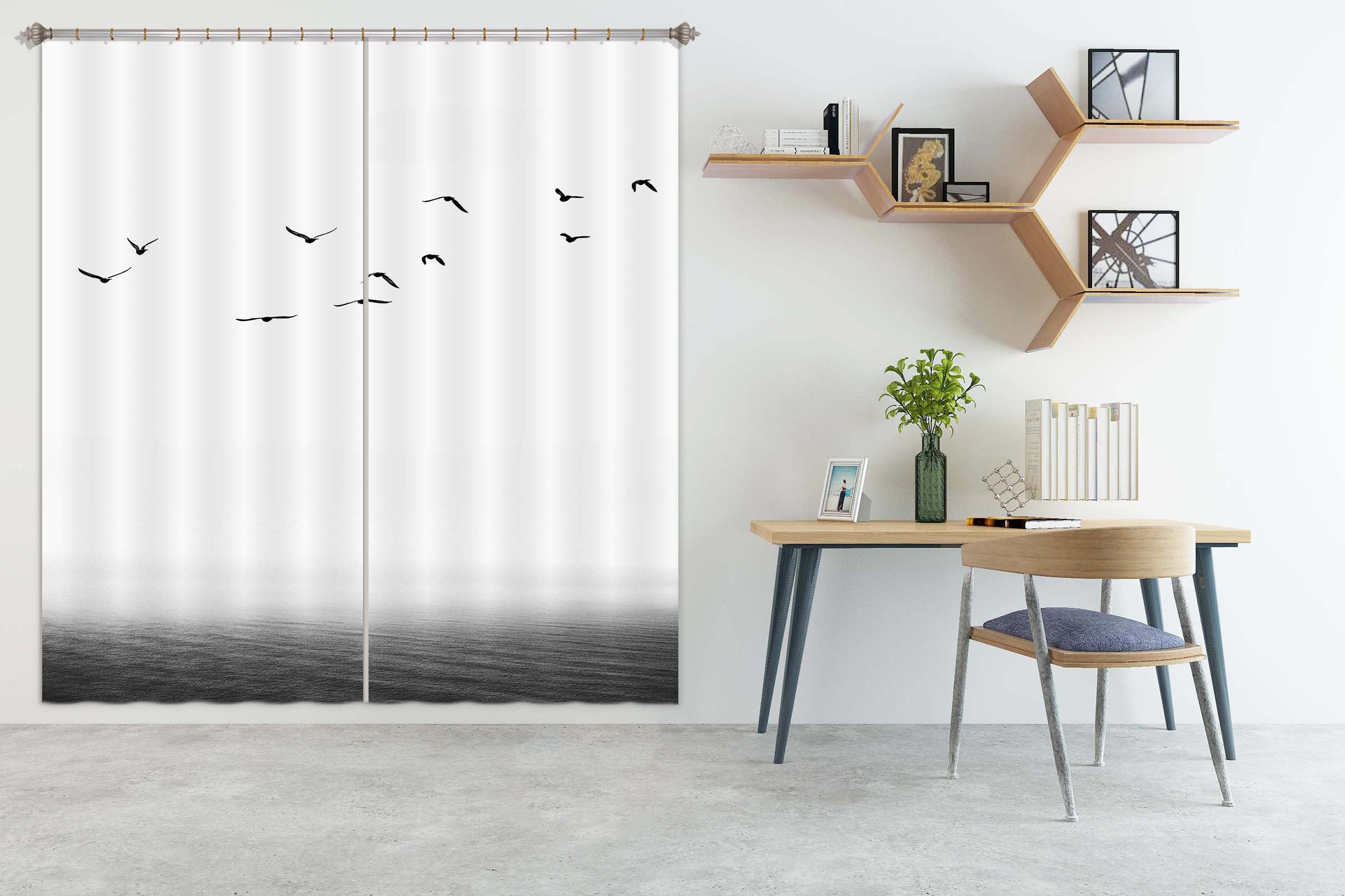 3D The Seaside 061 Boris Draschoff Curtain Curtains Drapes