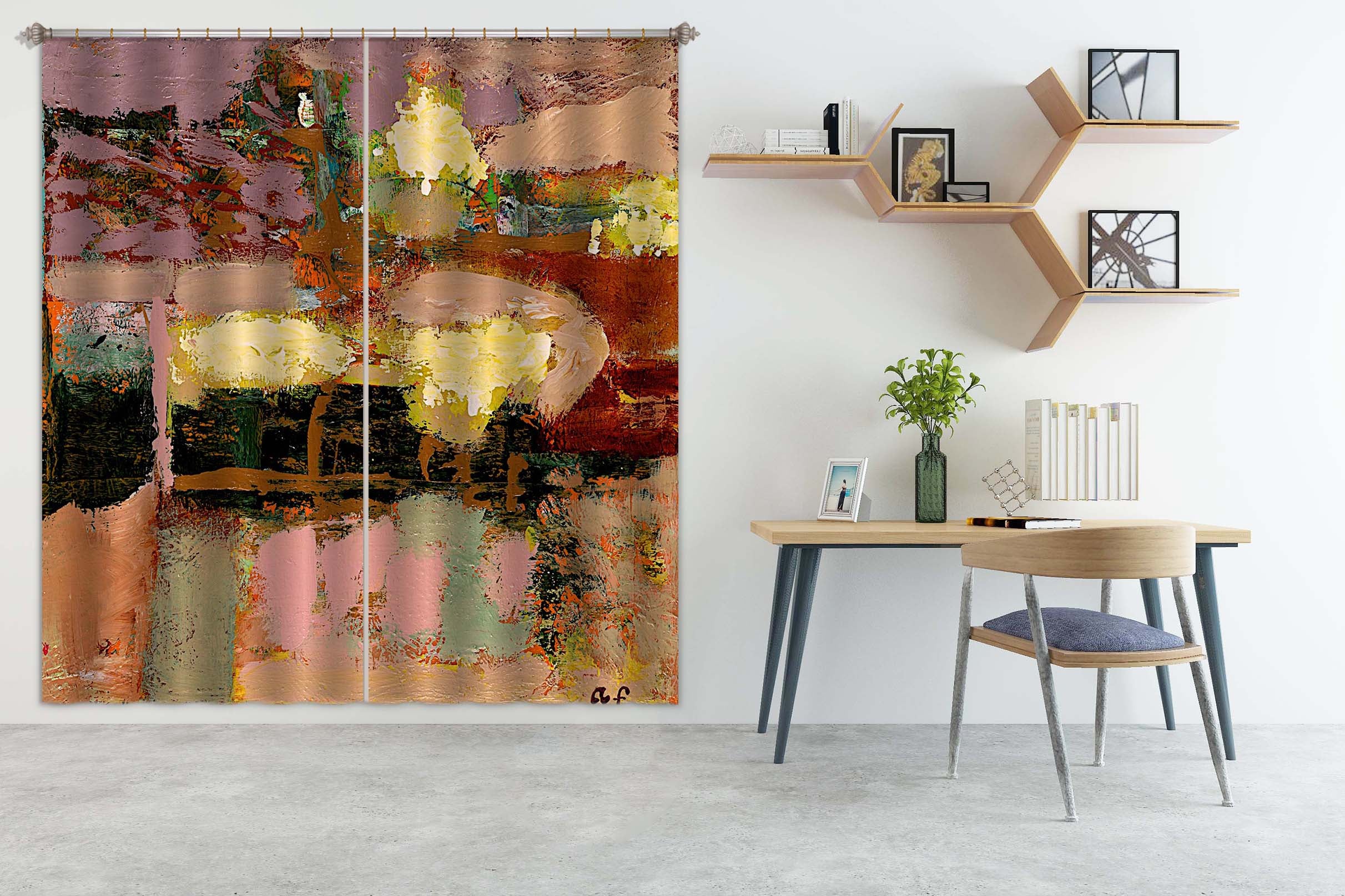 3D Color Graffiti 114 Allan P. Friedlander Curtain Curtains Drapes