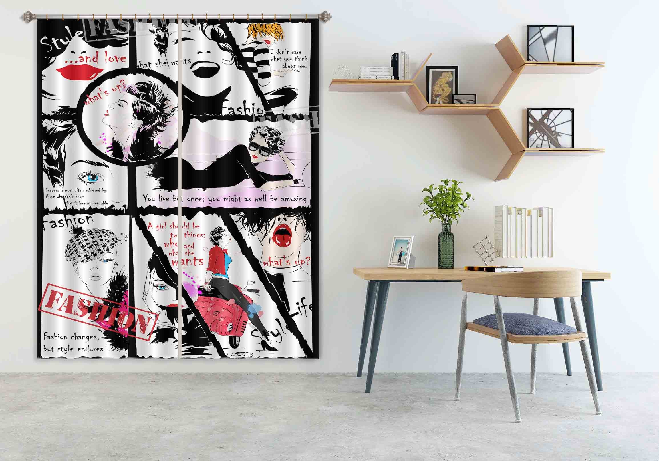 3D Color Graffiti 761 Curtains Drapes