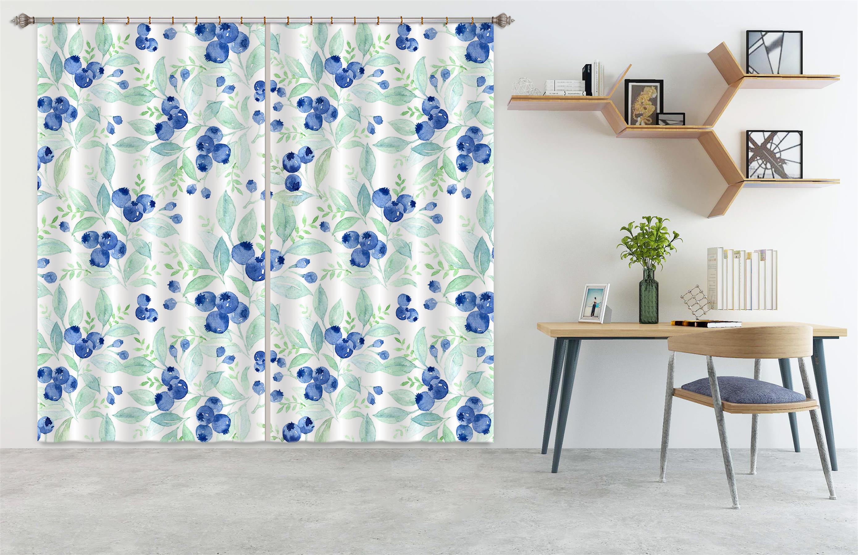 3D Blueberry Fruit 267 Uta Naumann Curtain Curtains Drapes