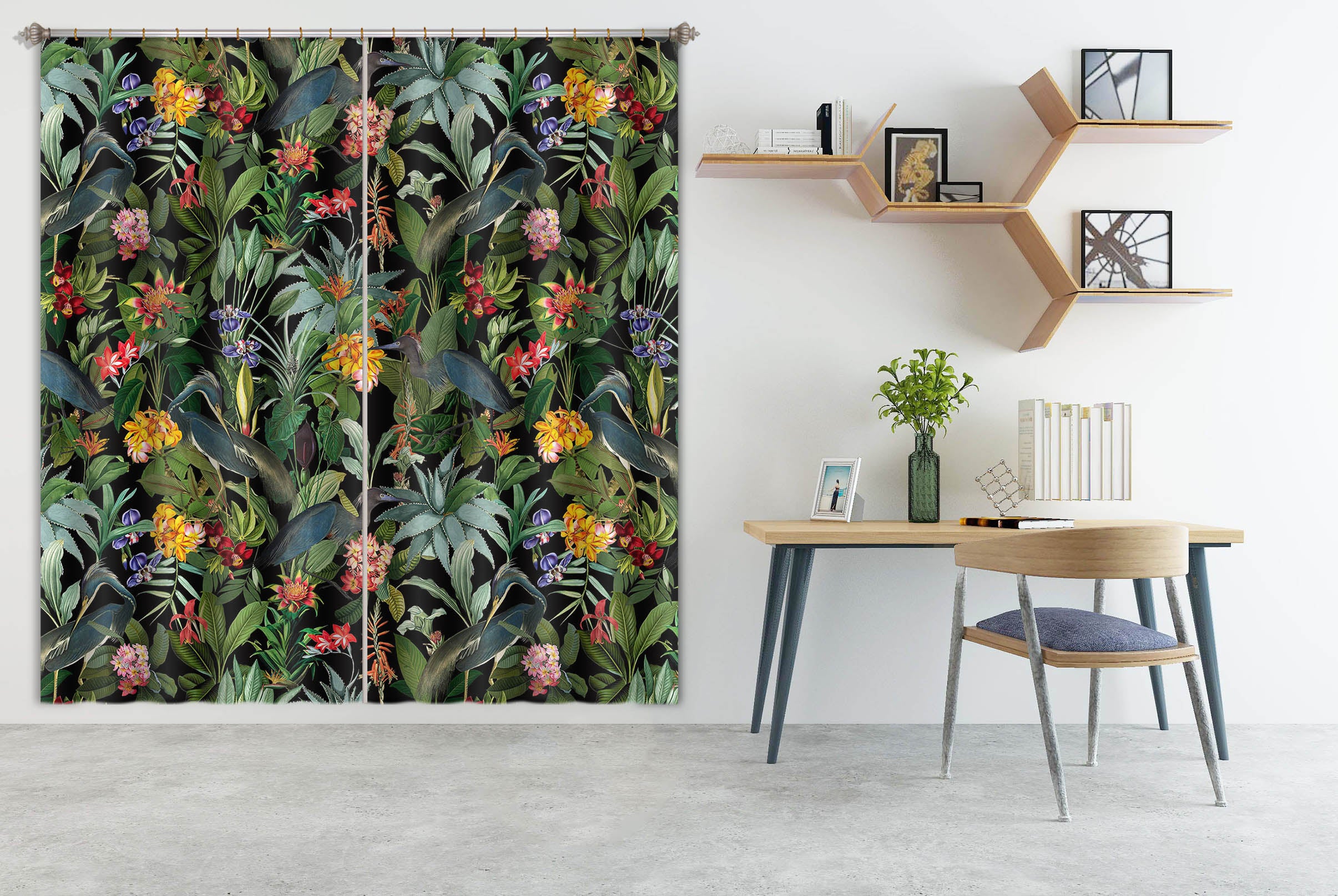 3D Yellow Flowers 102 Uta Naumann Curtain Curtains Drapes