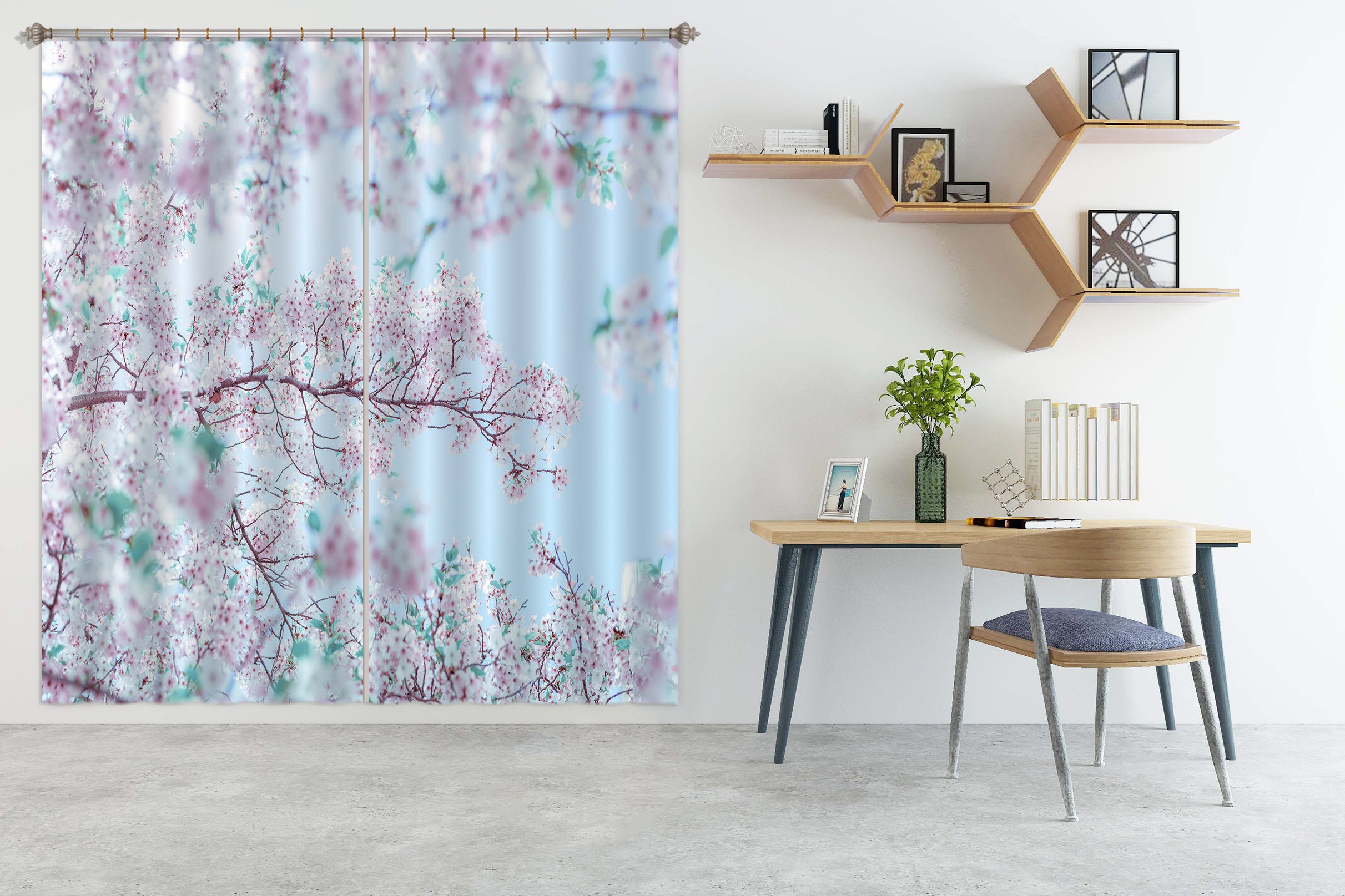 3D Pink Flower 6542 Assaf Frank Curtain Curtains Drapes