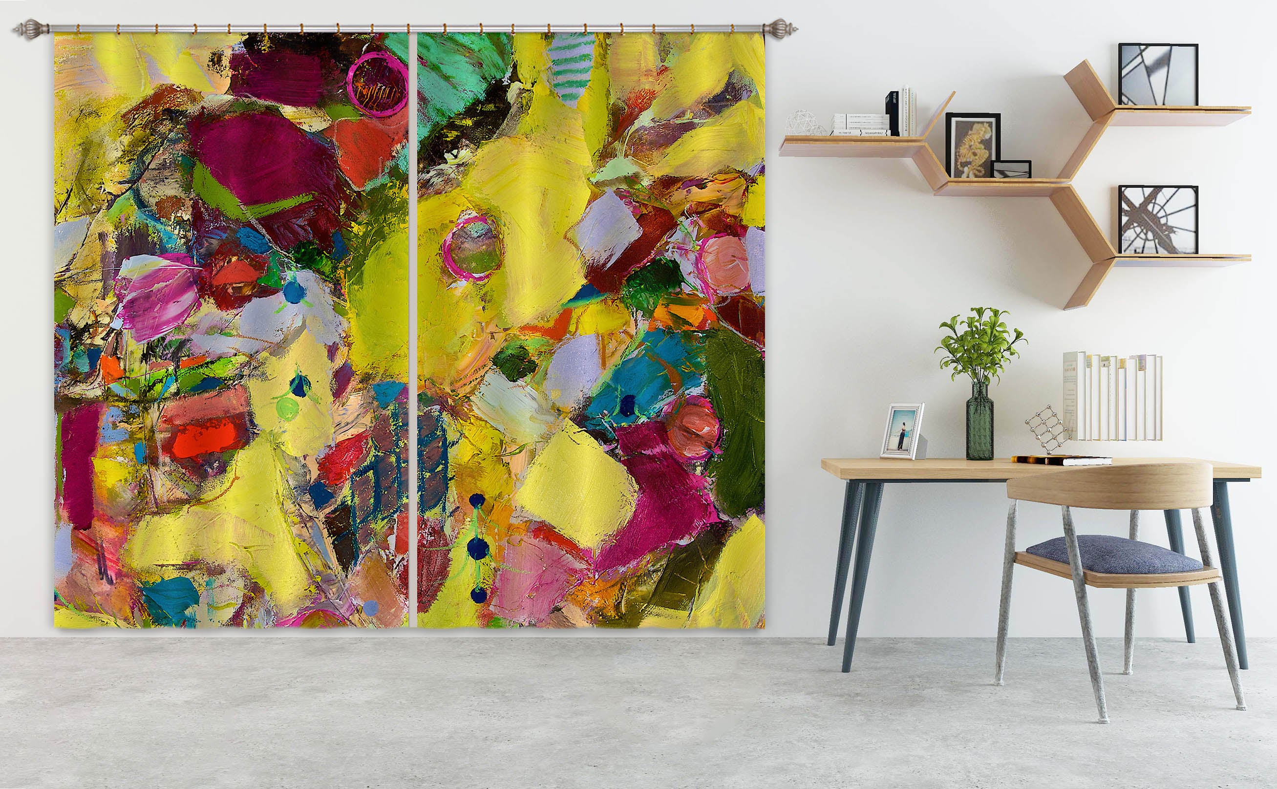 3D Yellow Fruit 103 Allan P. Friedlander Curtain Curtains Drapes