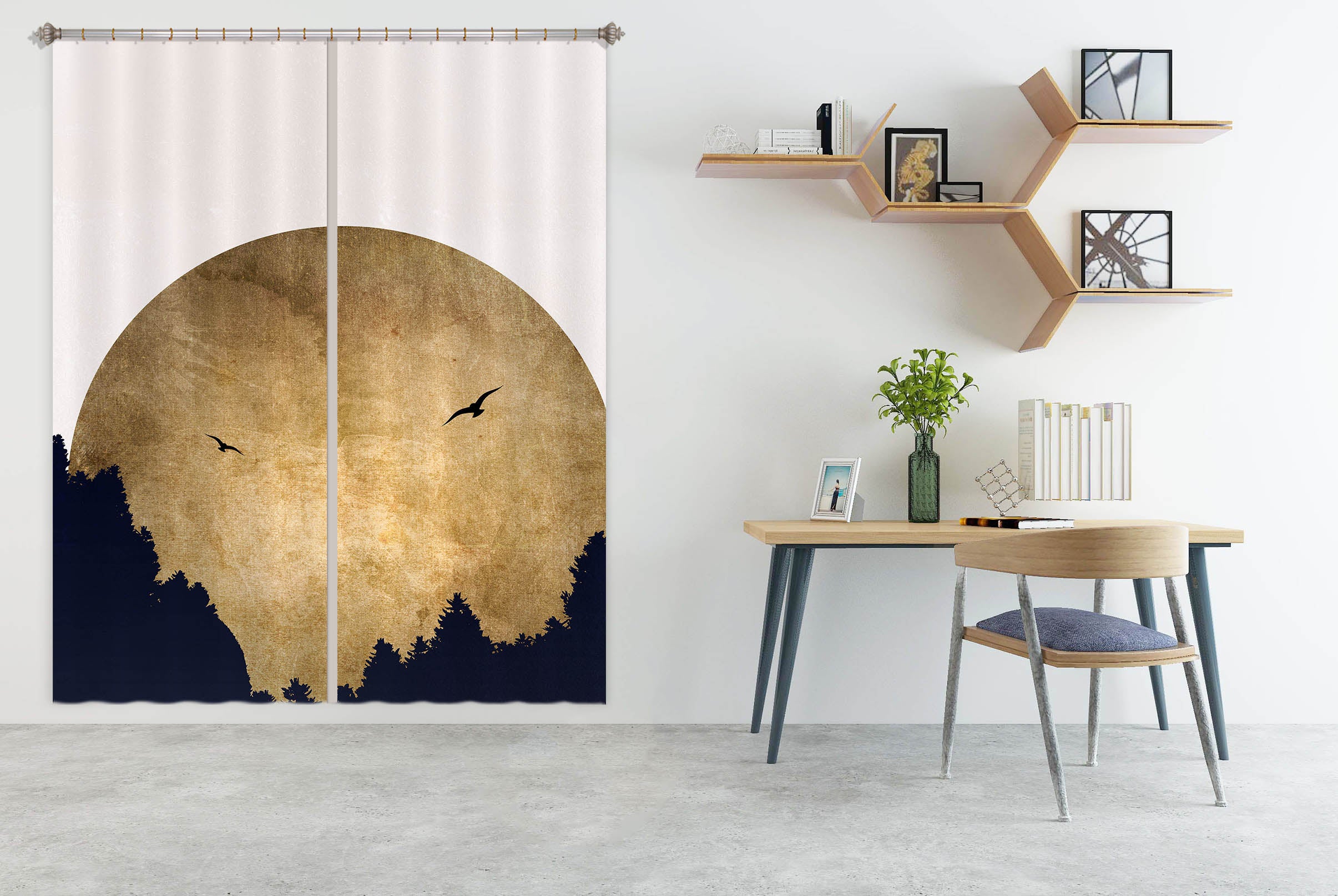 3D Black Forest 1132 Boris Draschoff Curtain Curtains Drapes