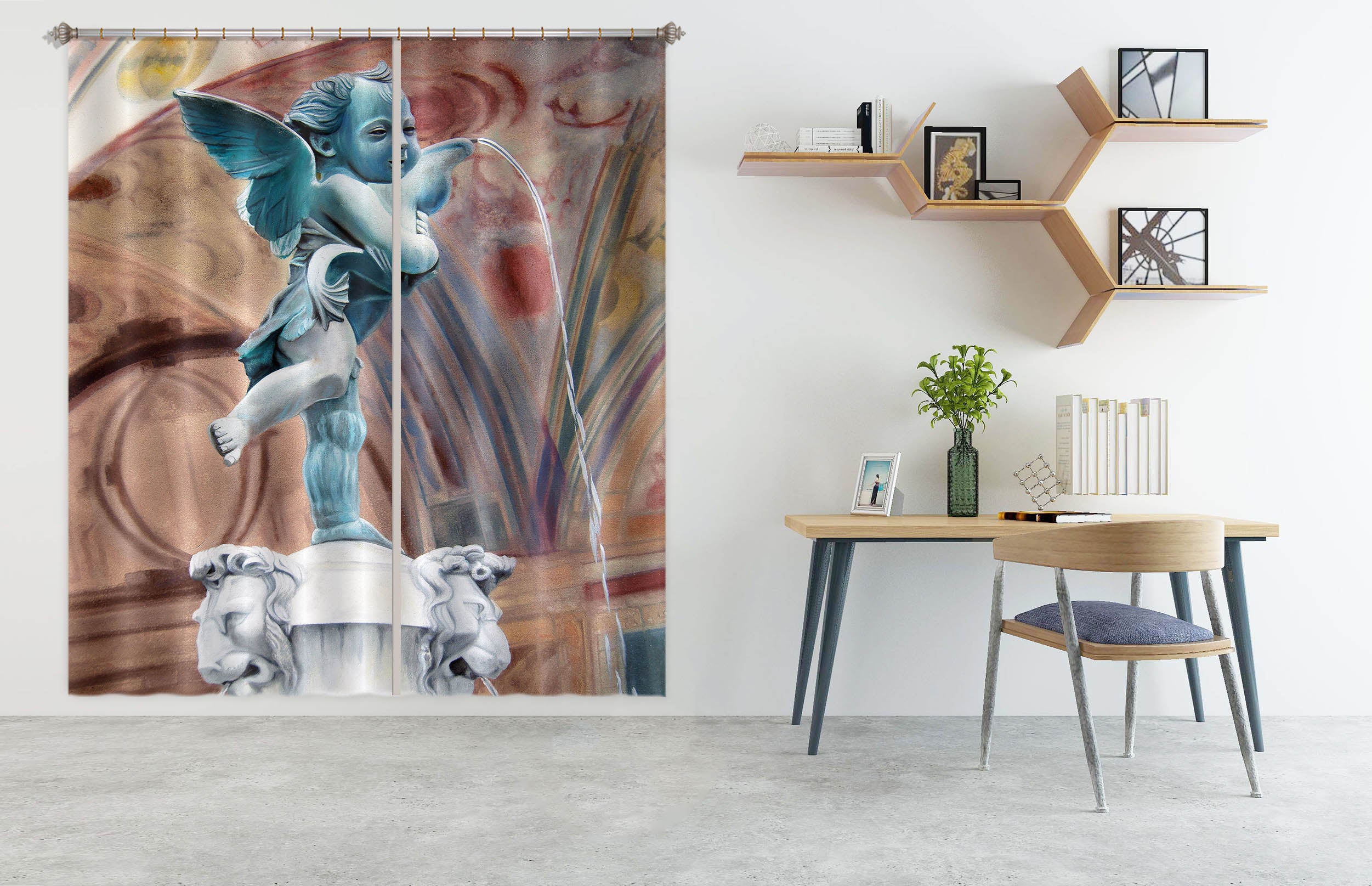 3D Angel Statue 11011 Matthew Holden Bates Curtain Curtains Drapes