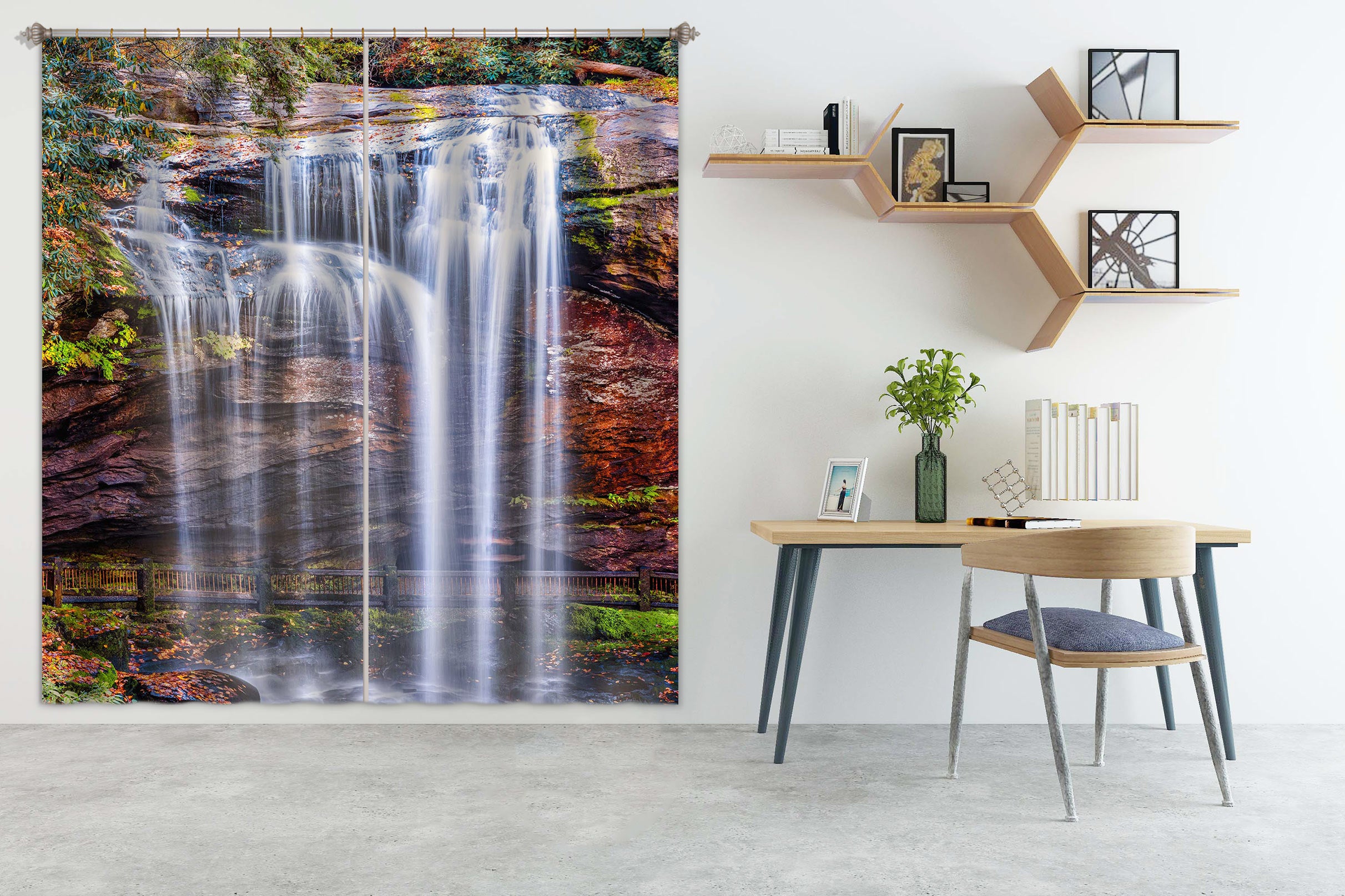 3D Waterfall Stone 5357 Beth Sheridan Curtain Curtains Drapes