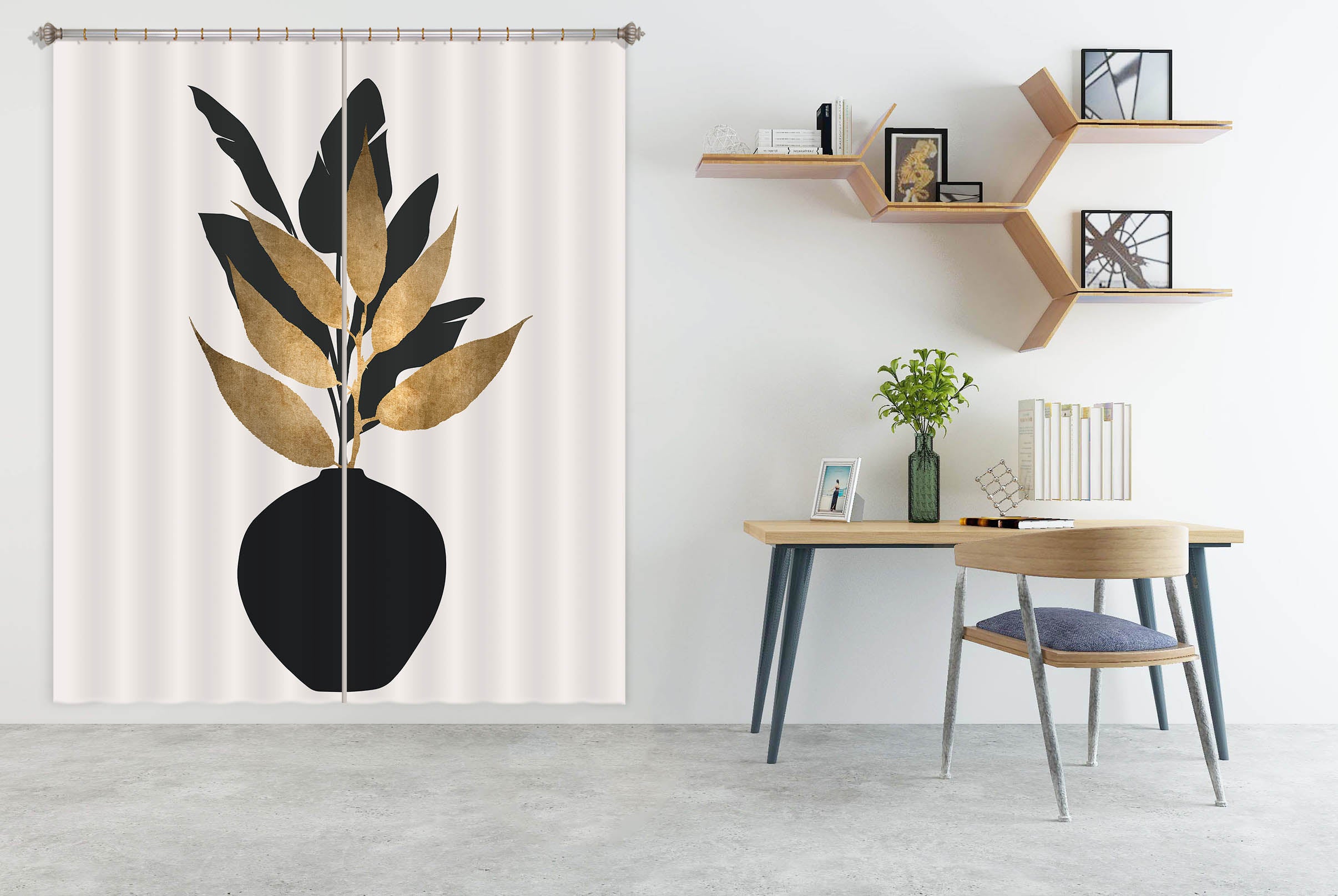 3D Golden Bouquet 1019 Boris Draschoff Curtain Curtains Drapes