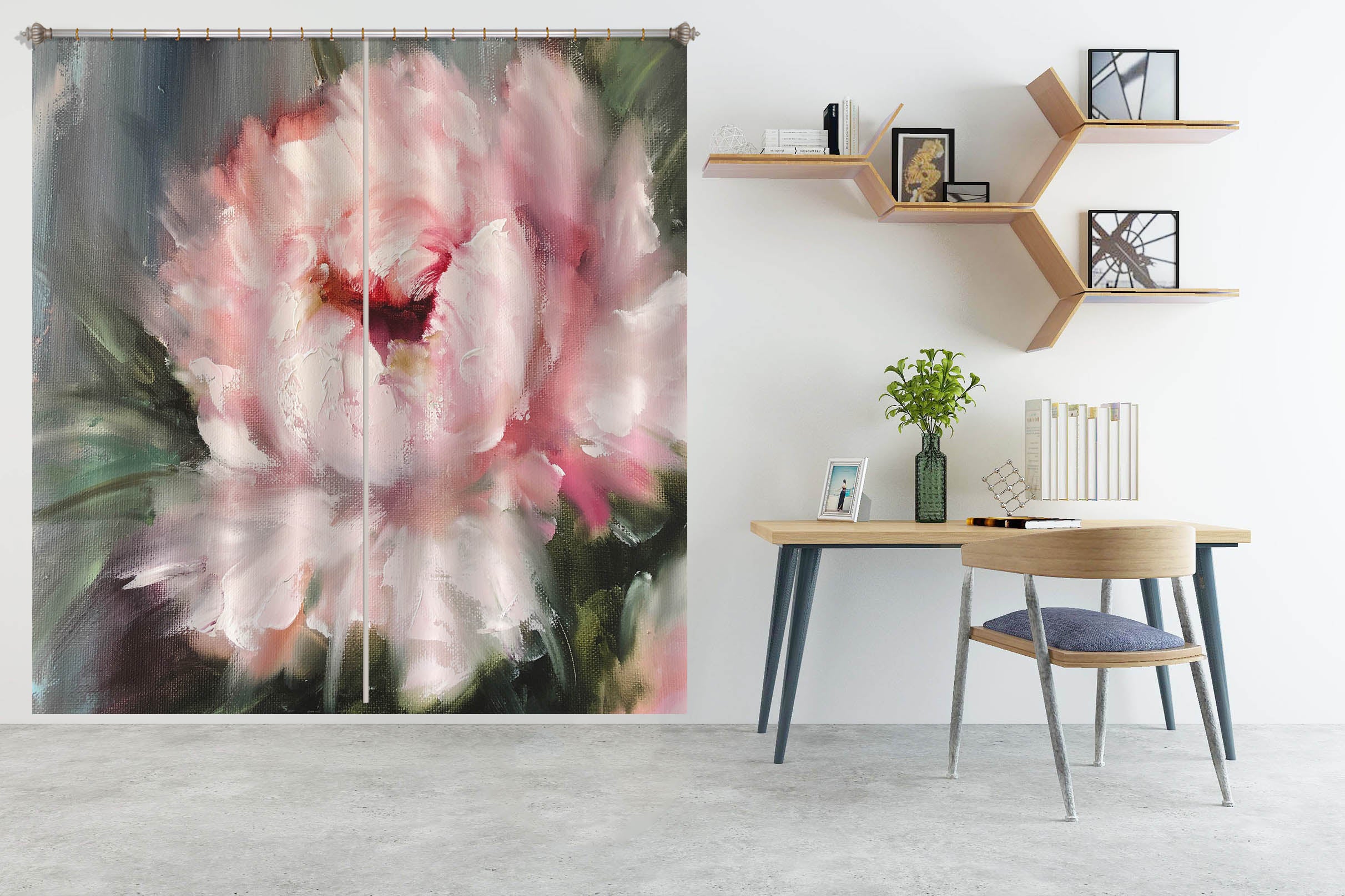 3D Pink Flower 2398 Skromova Marina Curtain Curtains Drapes