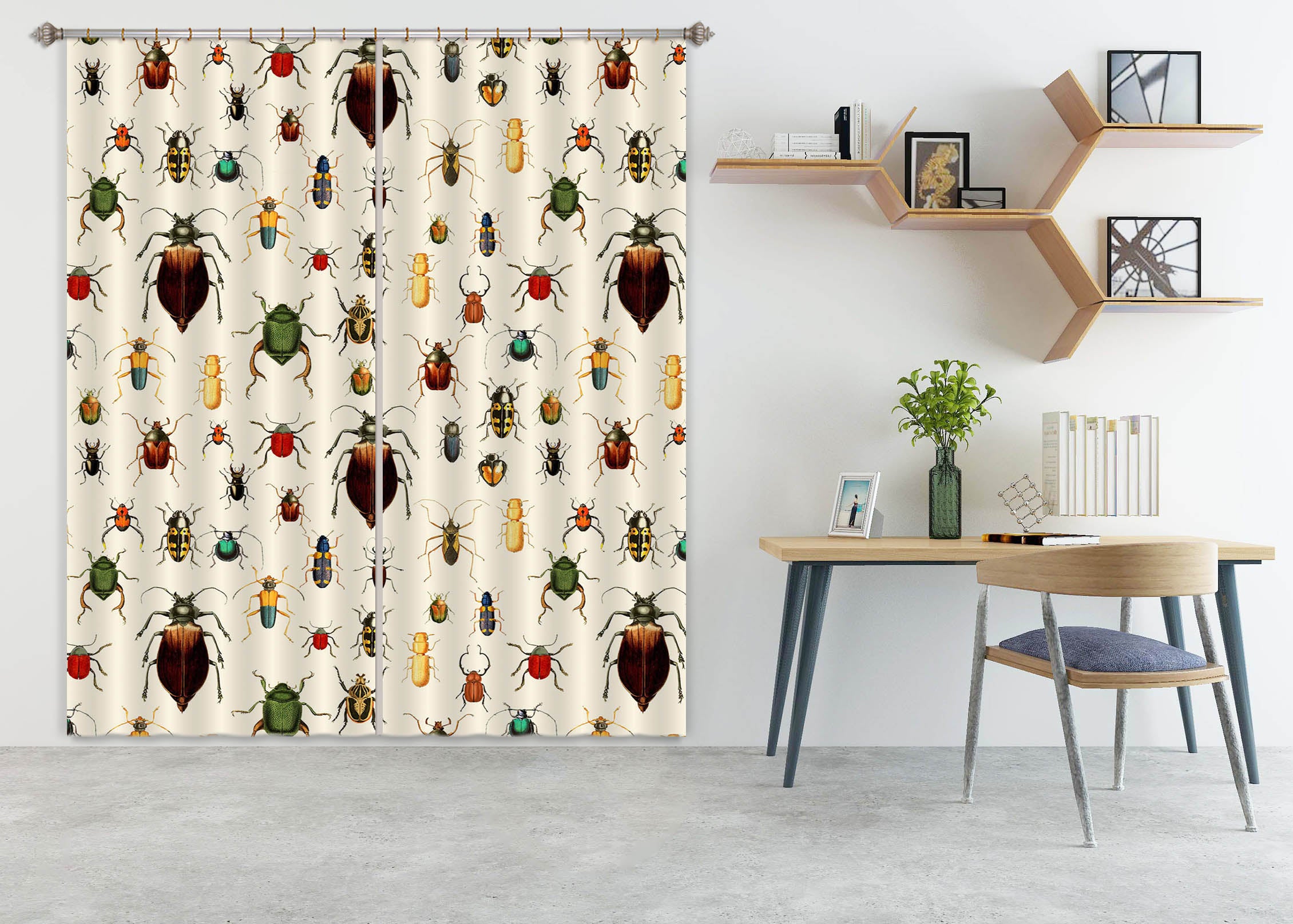 3D Black Bug 149 Uta Naumann Curtain Curtains Drapes