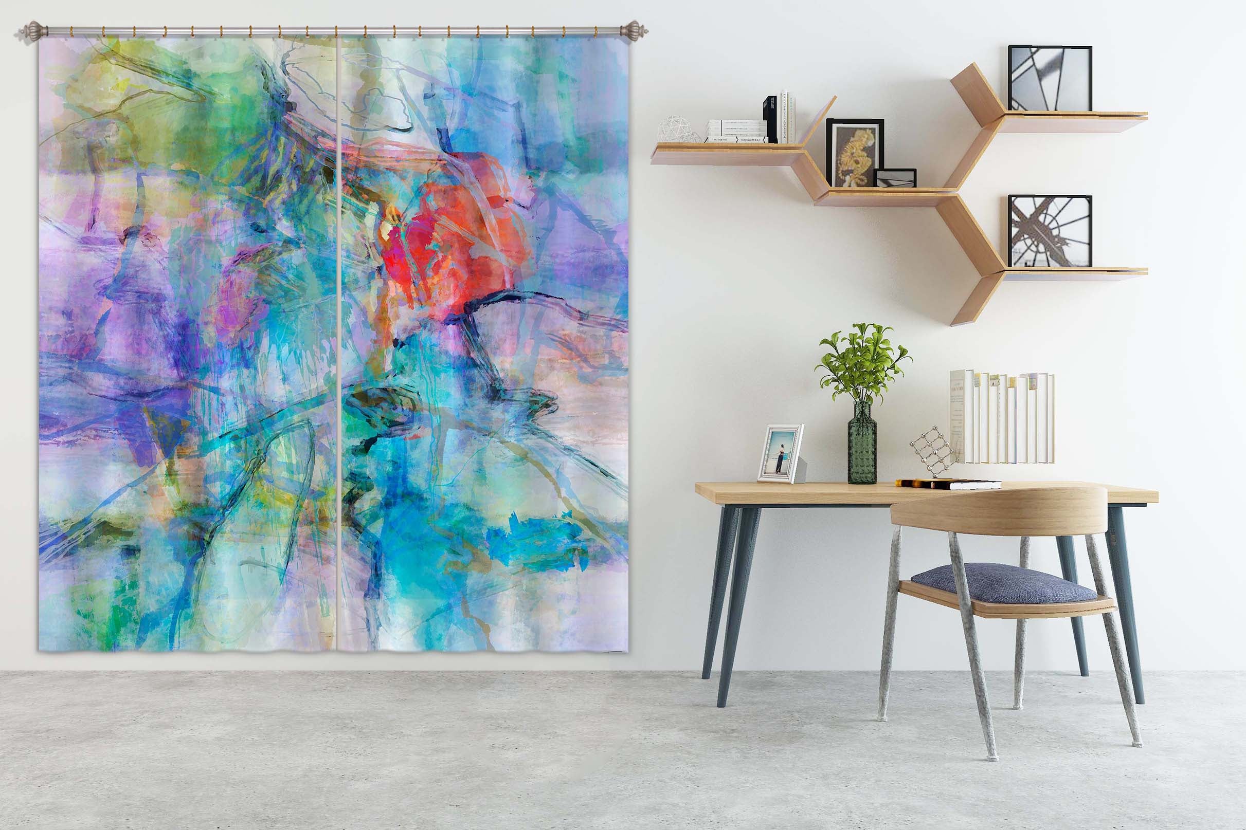 3D Beautiful Color 225 Michael Tienhaara Curtain Curtains Drapes