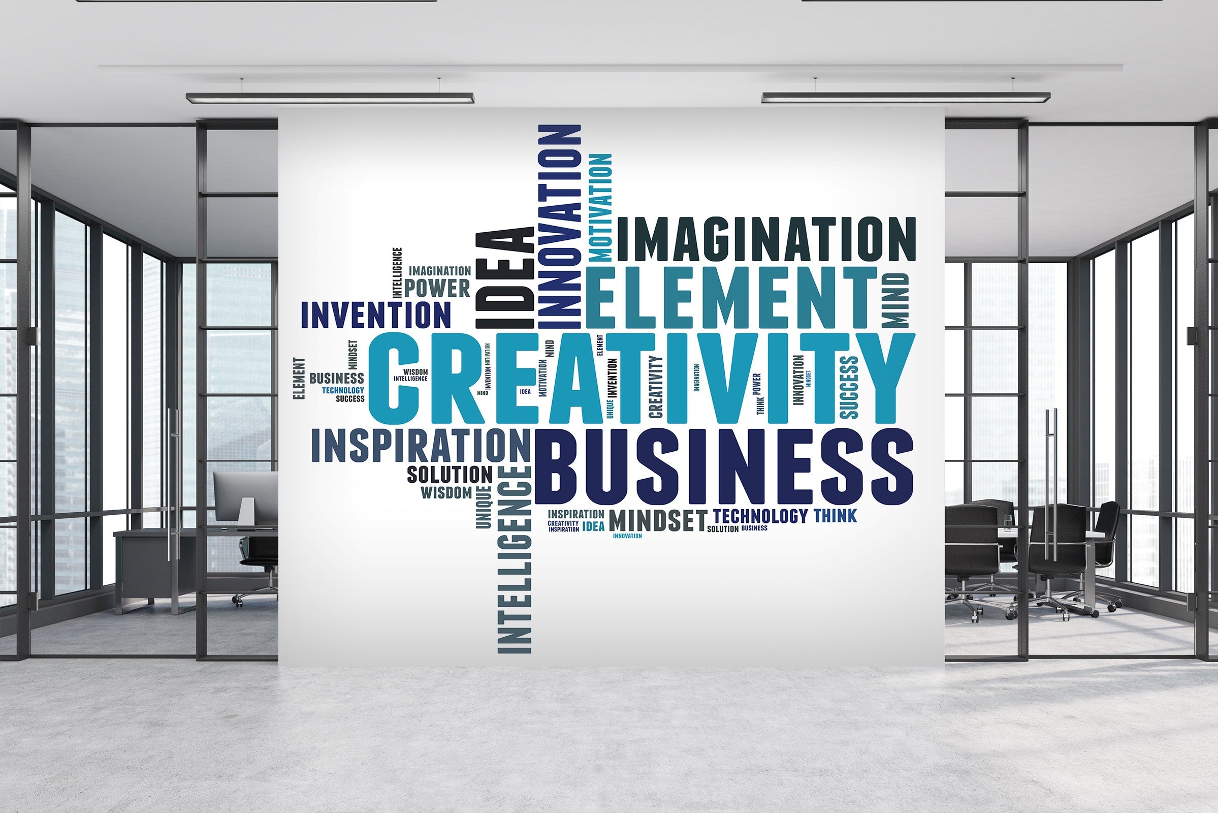 3D Blue English 021 Wall Murals Wallpaper AJ Wallpaper 2