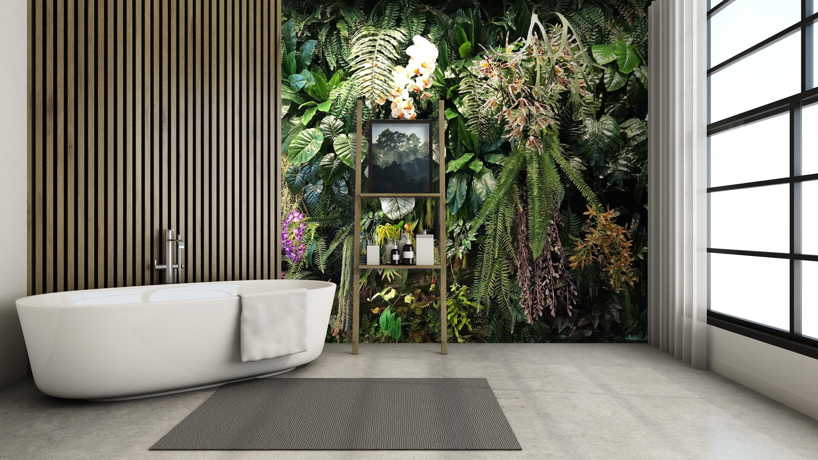 3D Purple Flower Plant Wall 231 Wallpaper AJ Wallpaper 2