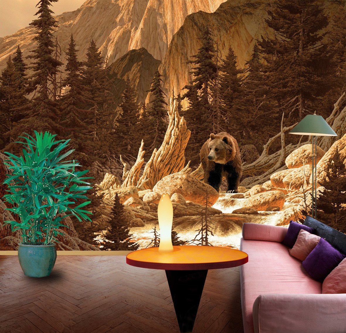 3D Black Bear In Wild Forest 723 Wallpaper AJ Wallpaper