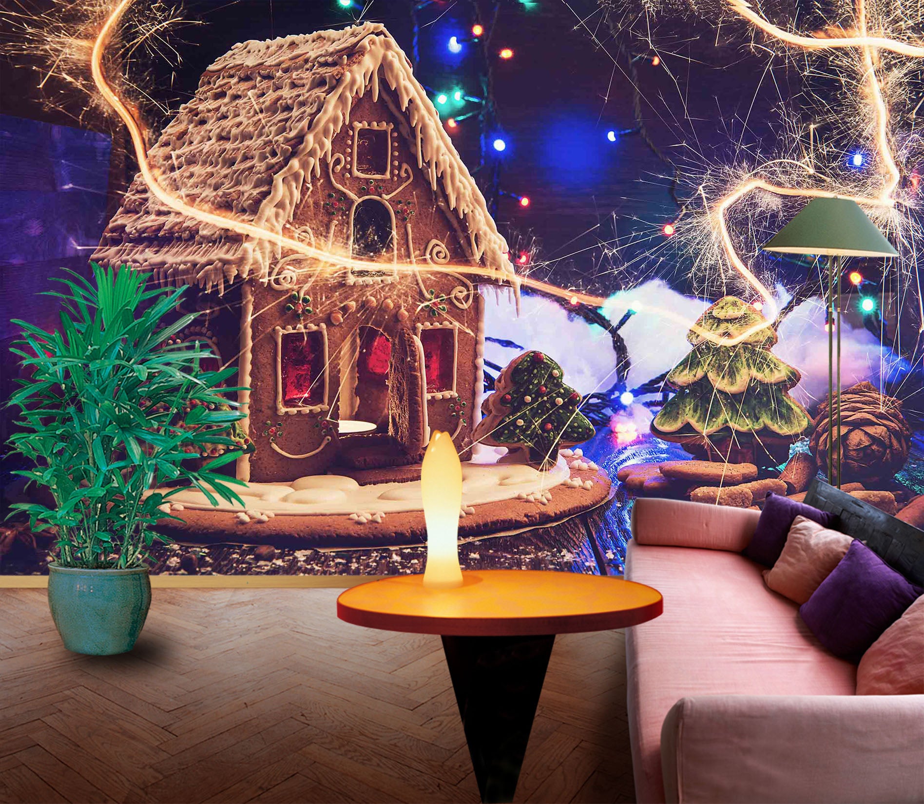 3D Cute Cabin 1080 Wall Murals