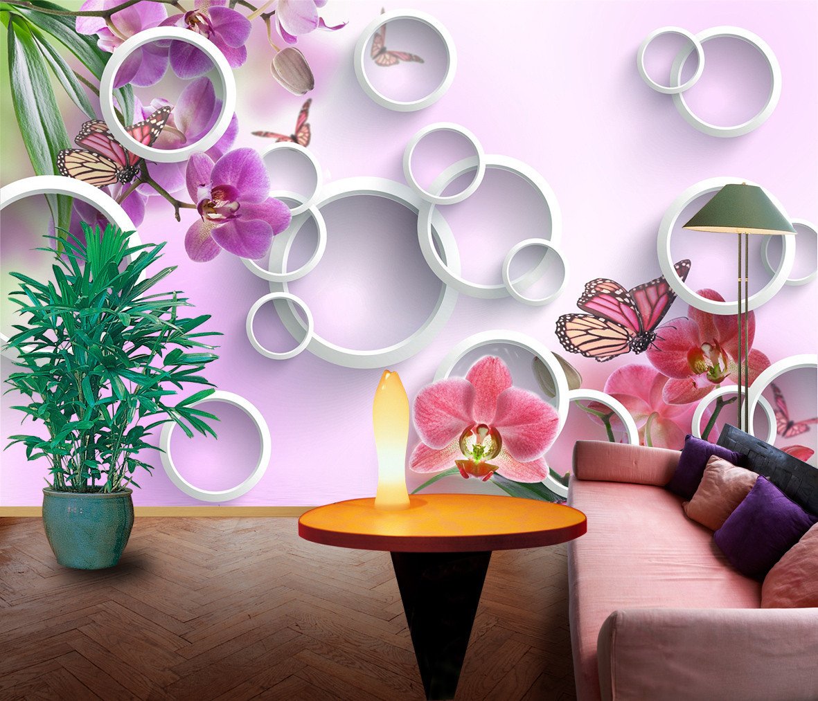 3D Flower Purple 292 Wallpaper AJ Wallpaper