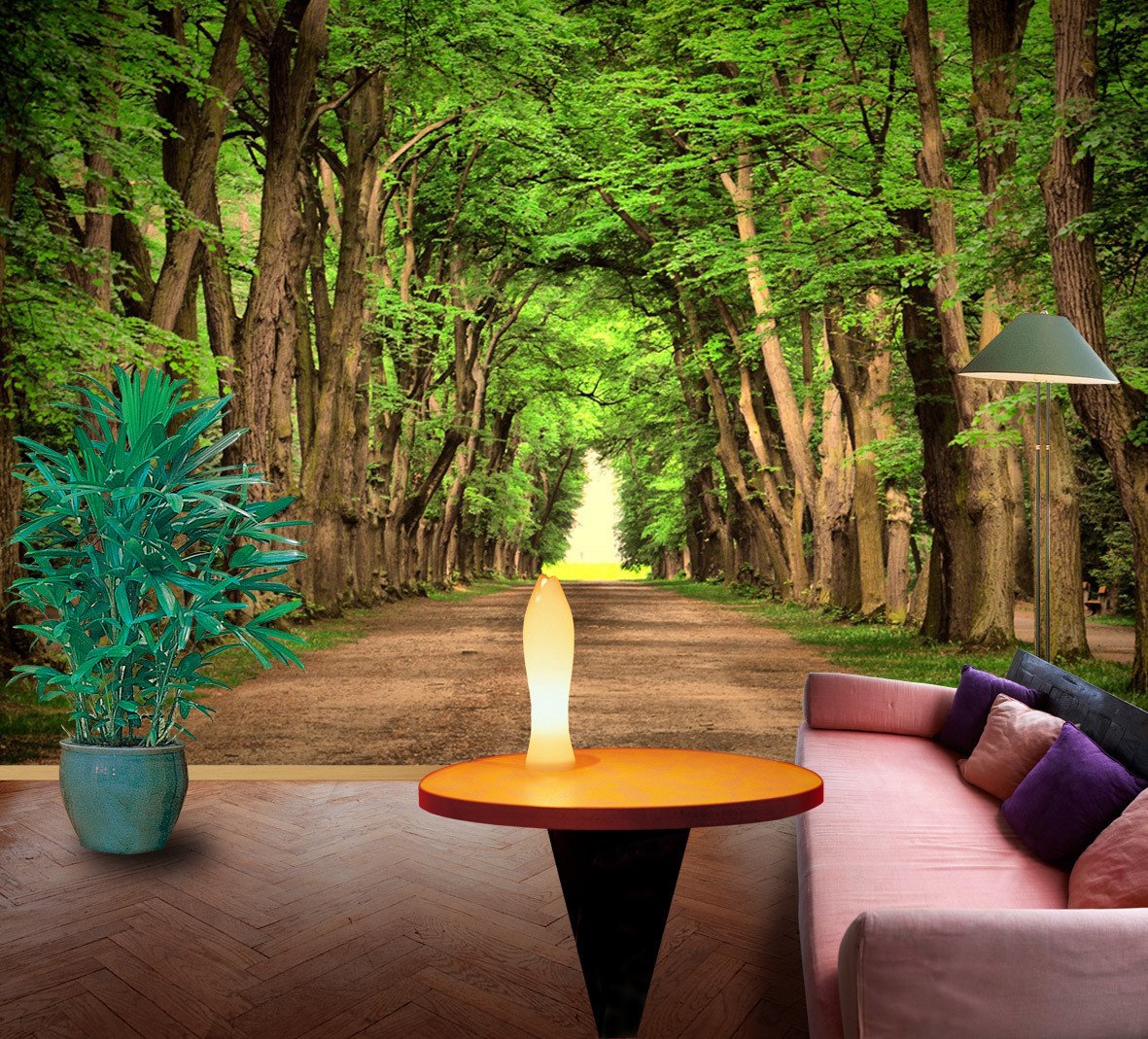 3D Forest Trees Path 044 Wallpaper AJ Wallpaper