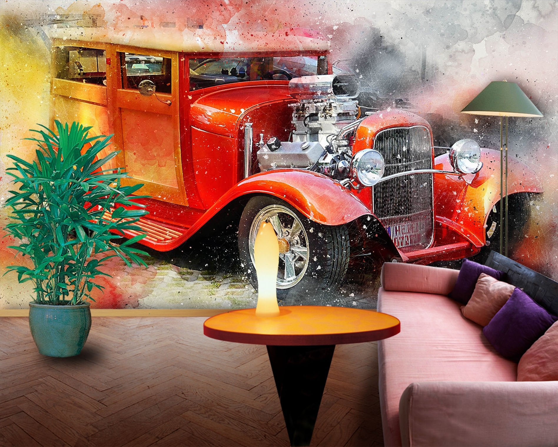 3D Llight Car 940 Vehicle Wall Murals Wallpaper AJ Wallpaper 2