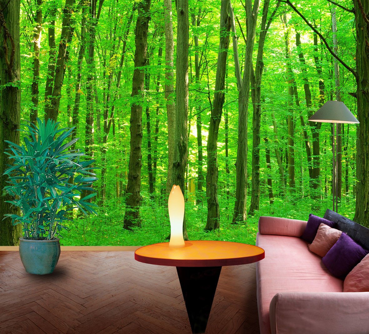 3D Spring Fresh Green Tree 723 Wallpaper AJ Wallpaper