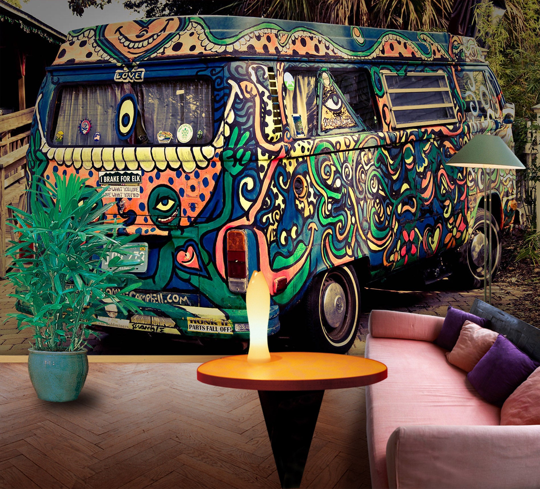 3D Monster Pattern Car 087 Vehicle Wall Murals