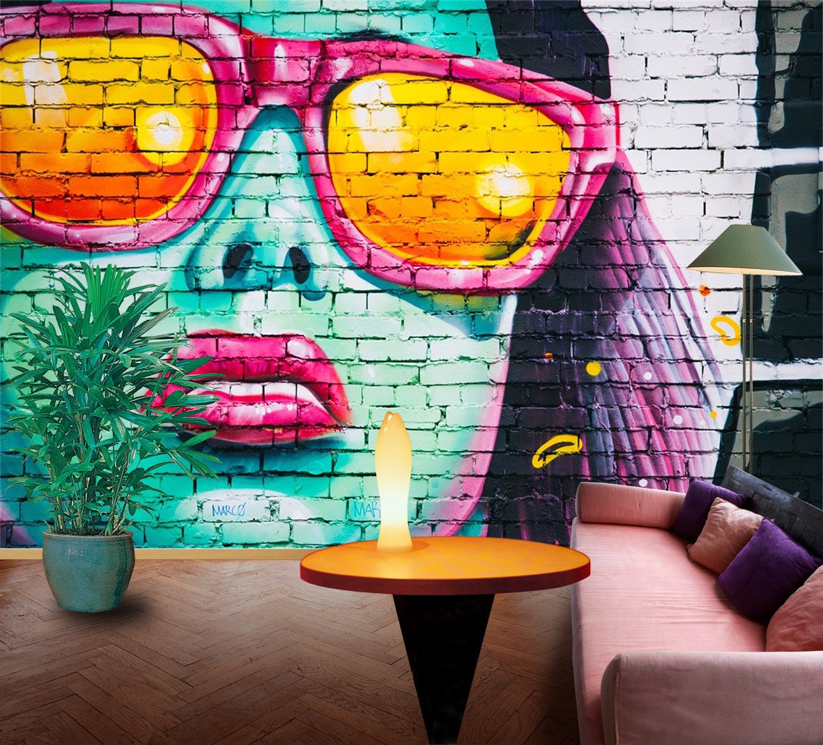 3D Sun-glass Girl 047 Wallpaper AJ Wallpaper