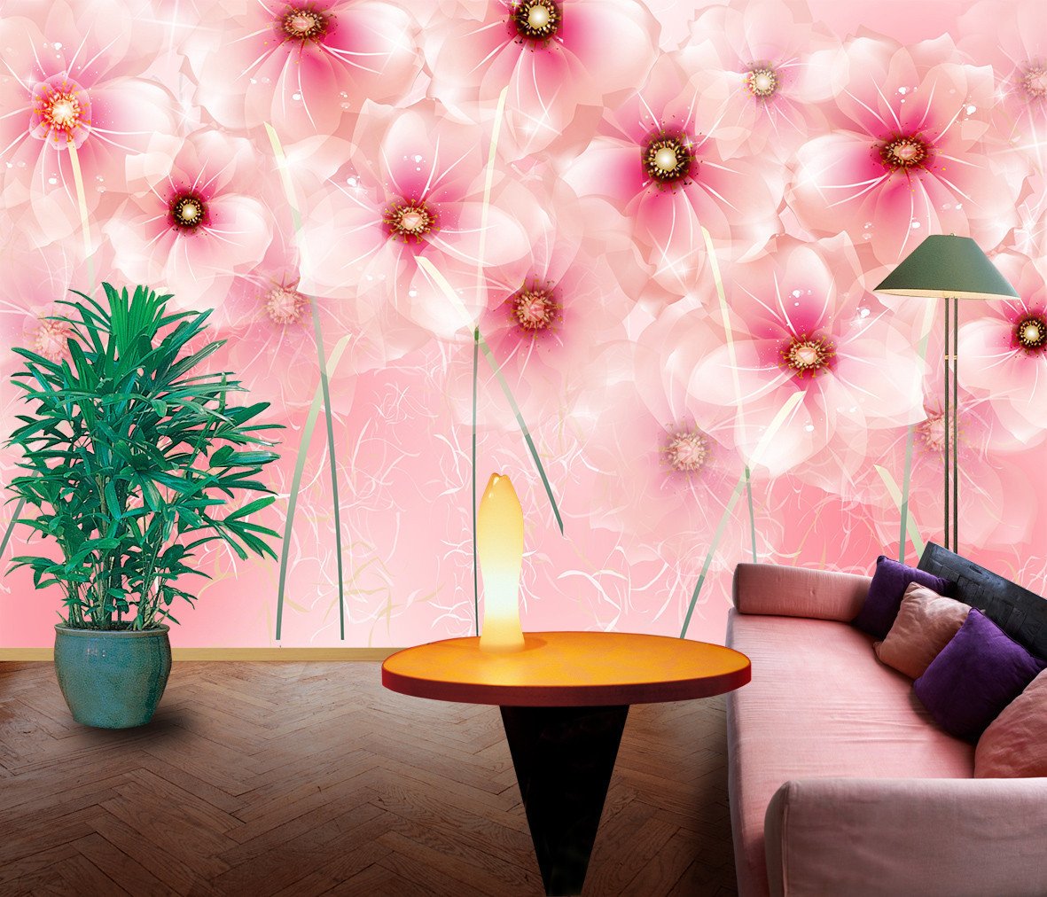 3D Pink Flower Petal 276 Wallpaper AJ Wallpaper