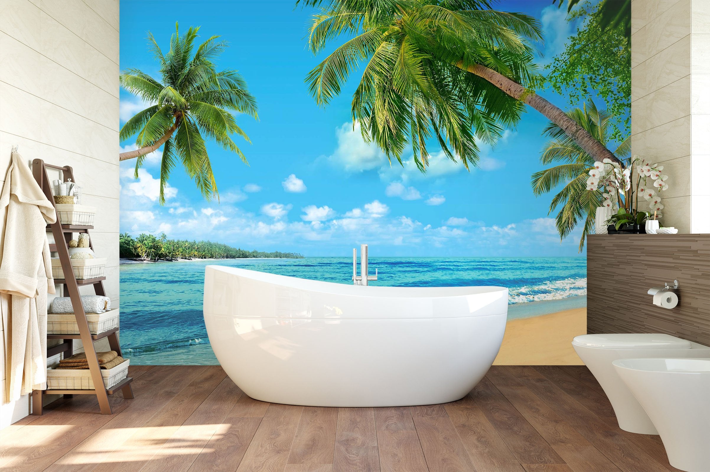 3D Beach Tree 012 Wall Murals Wallpaper AJ Wallpaper 2