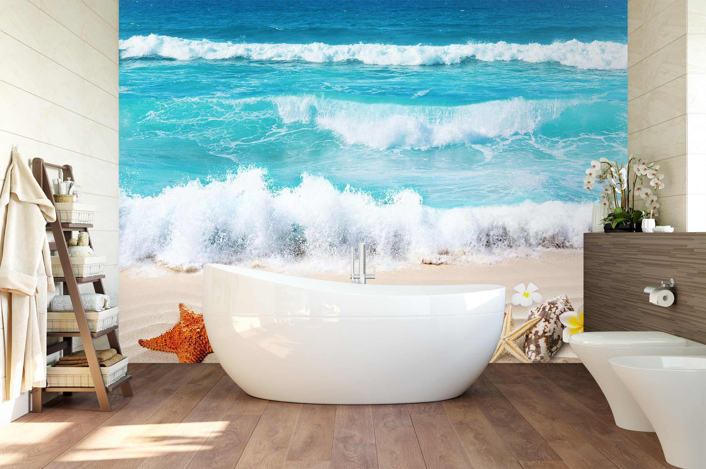 3D Blue Ocean Waves 1636 Wall Murals