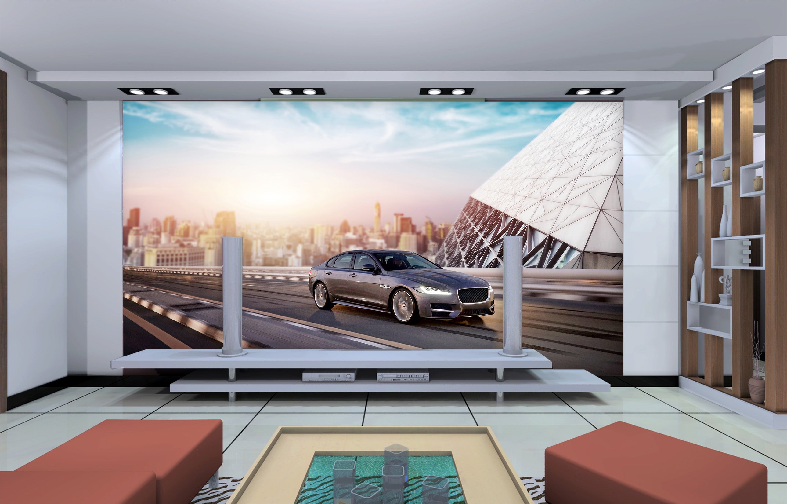 3D City Road Car 286 Vehicle Wall Murals