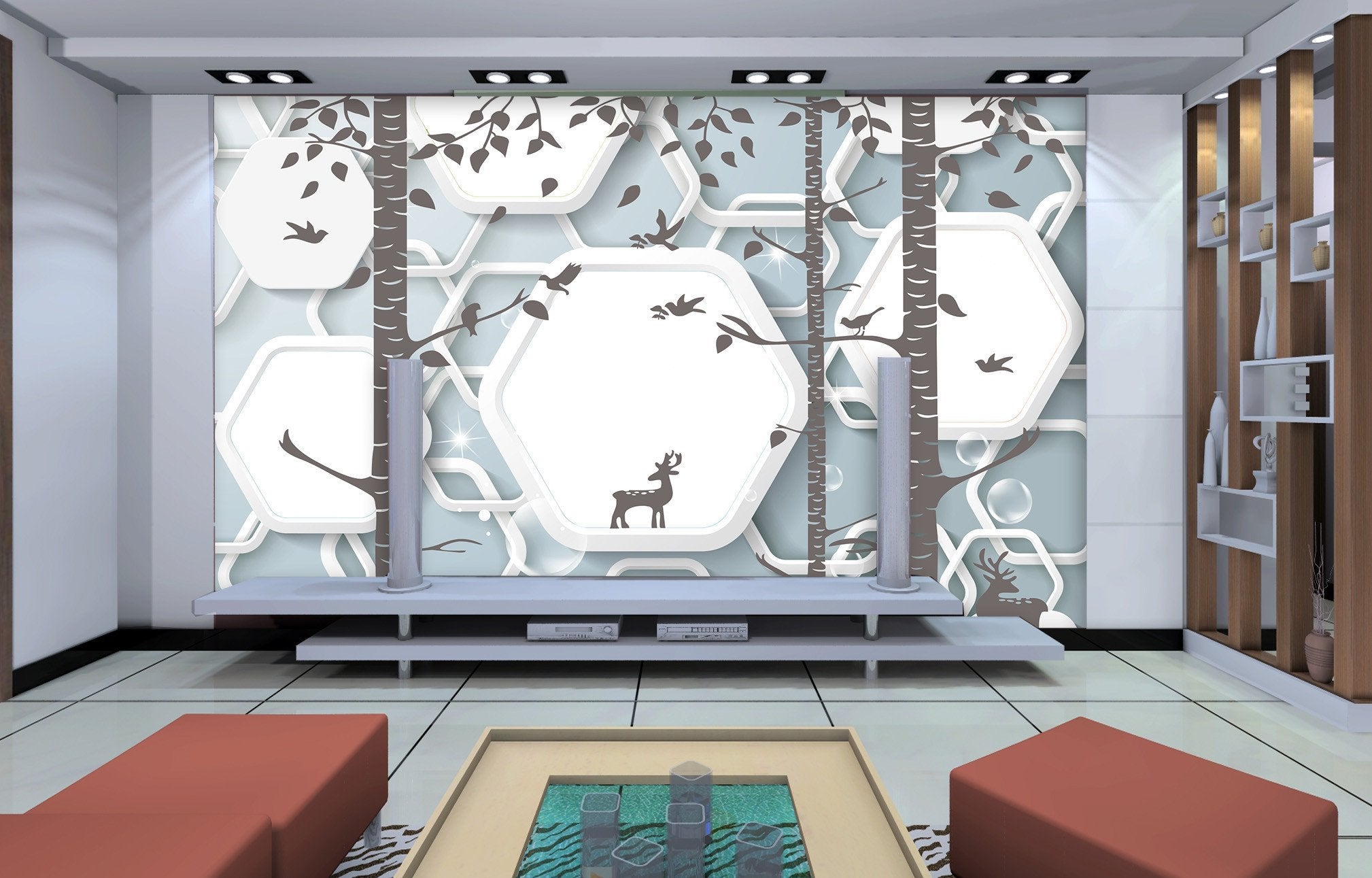 3D Forest Deer 981 Wallpaper AJ Wallpaper