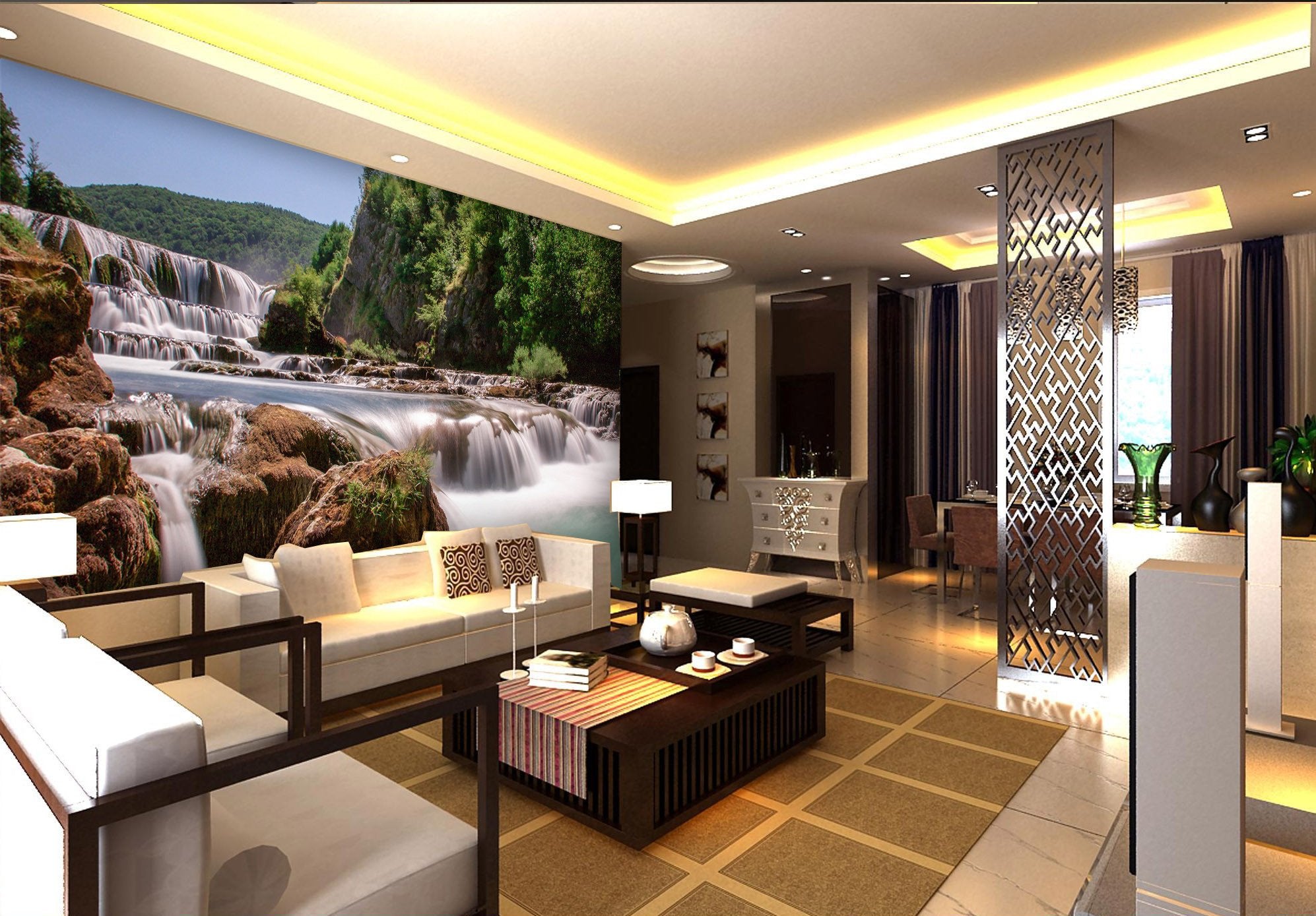 3D Forest Stream Stone 874 Wallpaper AJ Wallpaper