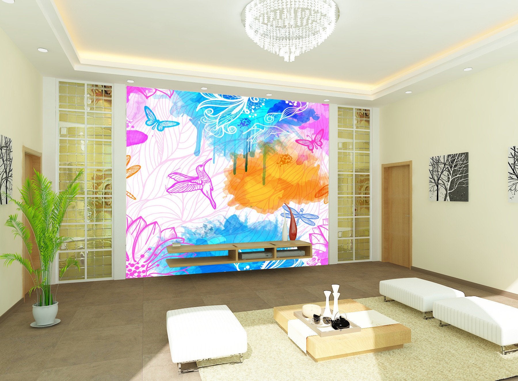 3D Dreamy Butterfly 56 Wallpaper AJ Wallpaper